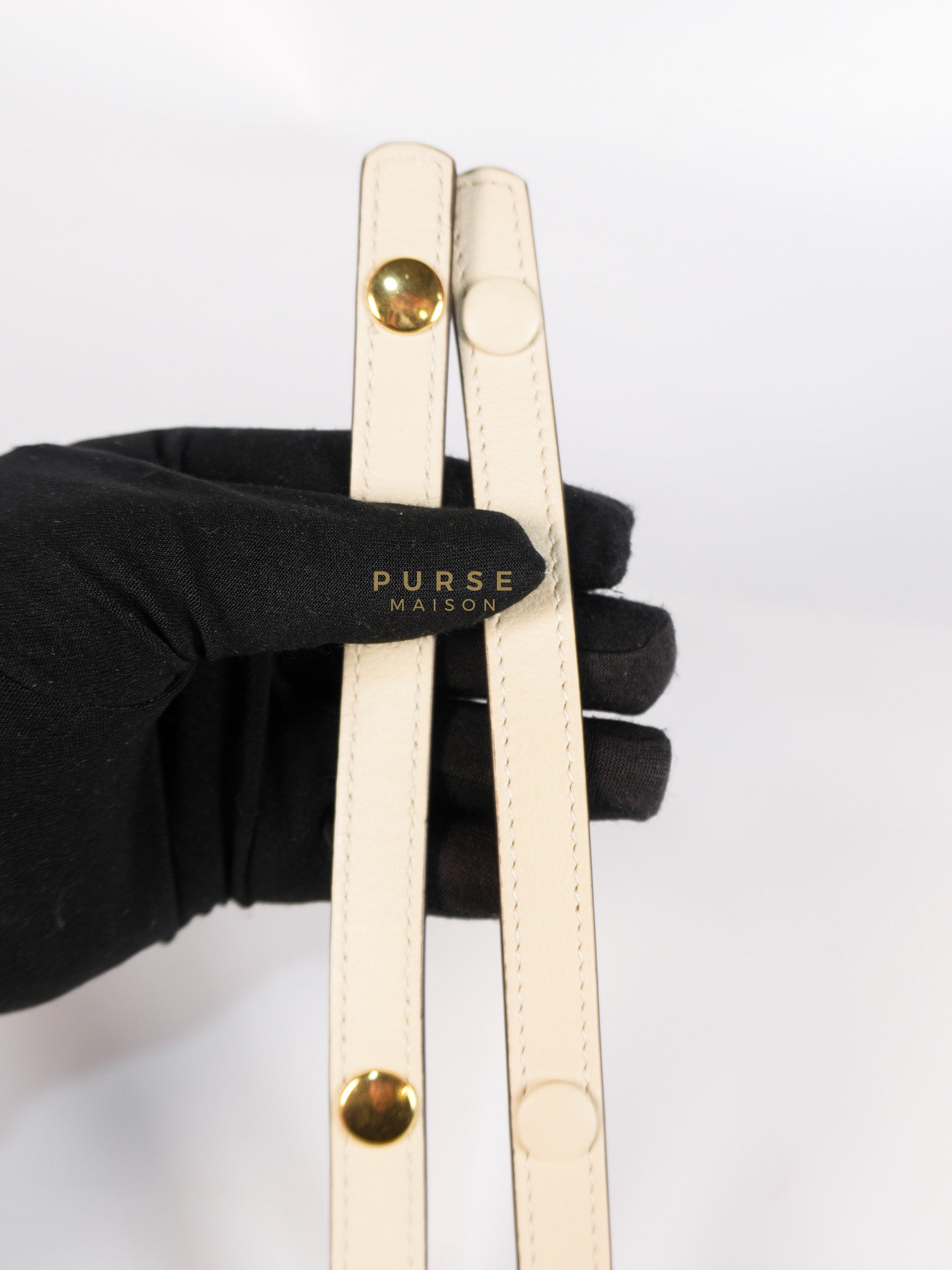 Roxy Blondie Chain Shoulder Flap Bag in Mystic White Calfskin Leather & Gold Hardware | Purse Maison Luxury Bags Shop