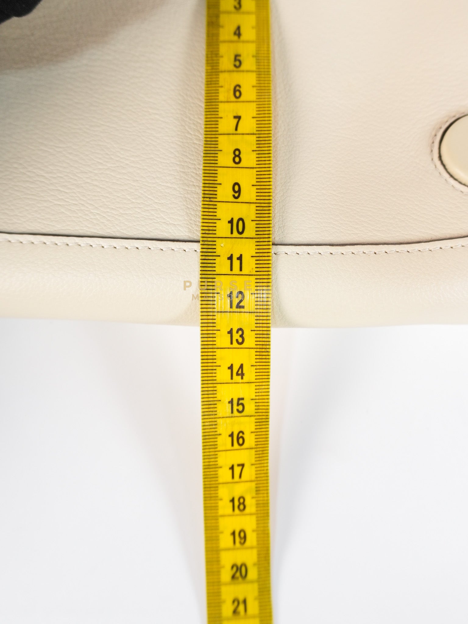 Roxy Blondie Chain Shoulder Flap Bag in Mystic White Calfskin Leather & Gold Hardware | Purse Maison Luxury Bags Shop