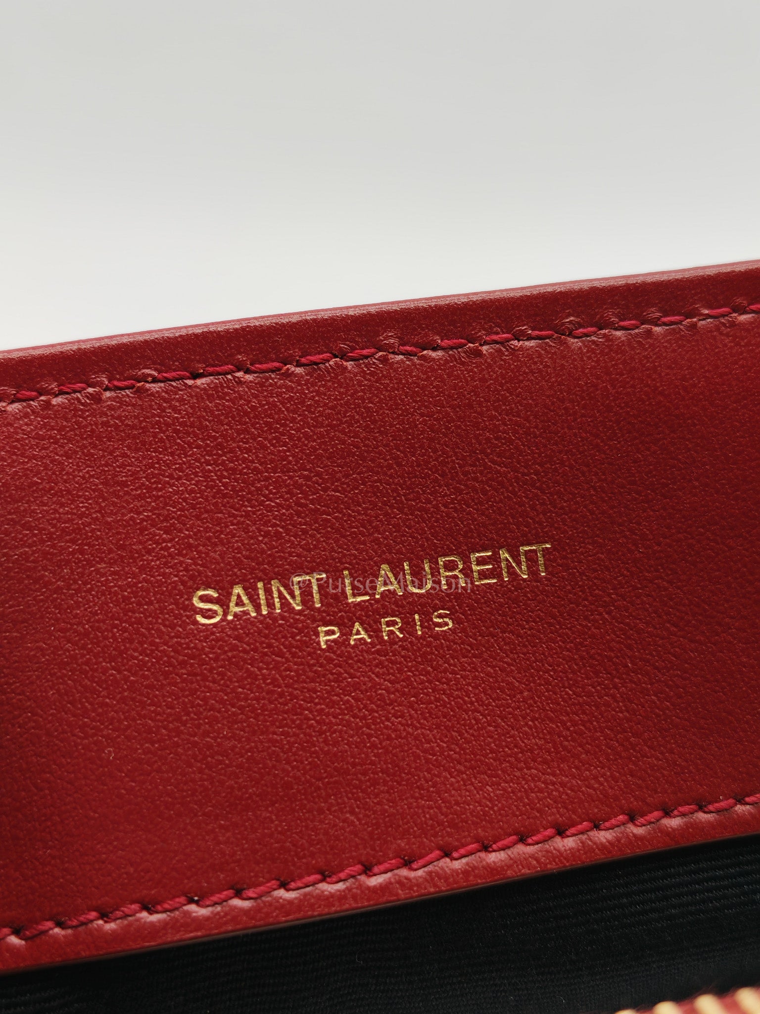 LouLou Shoulder Bag in Bordeaux Red Chevron Quilted Lambskin Leather