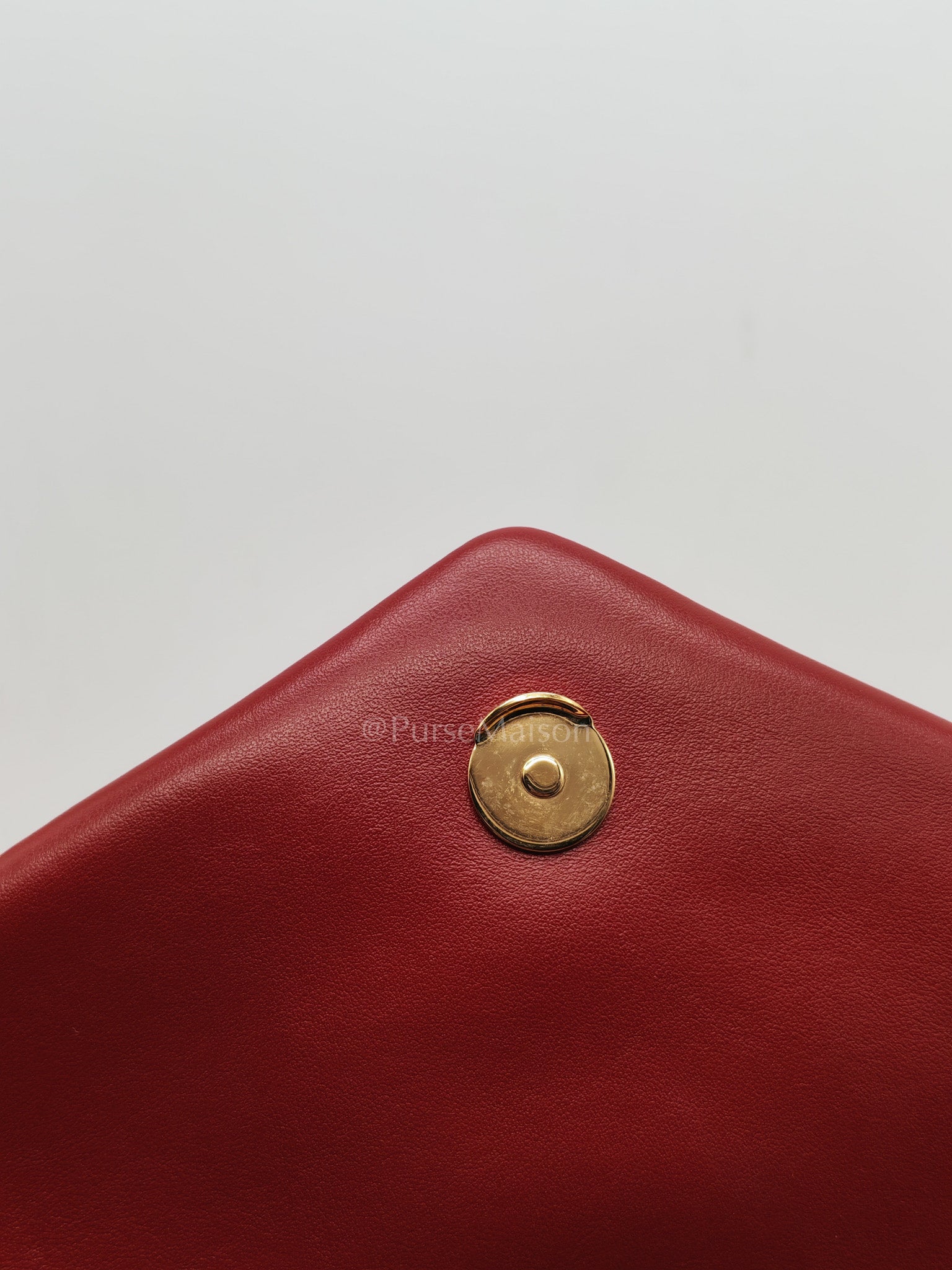 LouLou Shoulder Bag in Bordeaux Red Chevron Quilted Lambskin Leather