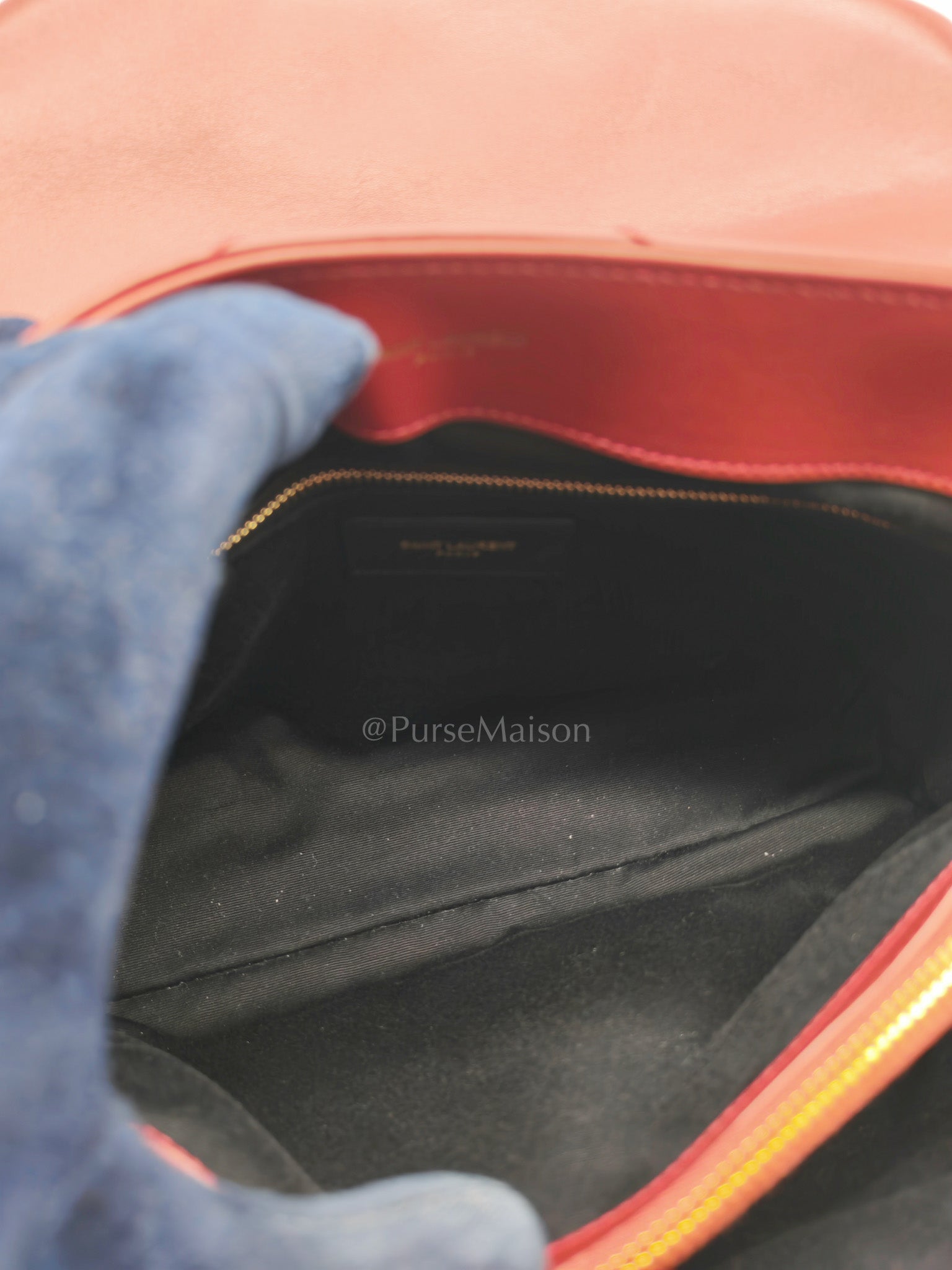 LouLou Shoulder Bag in Bordeaux Red Chevron Quilted Lambskin Leather