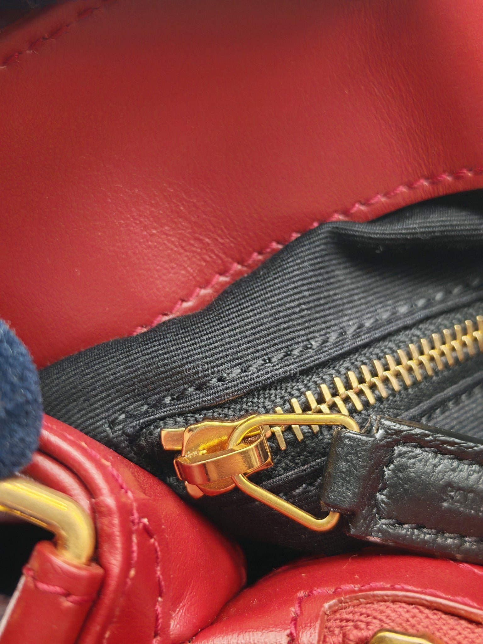 LouLou Shoulder Bag in Bordeaux Red Chevron Quilted Lambskin Leather