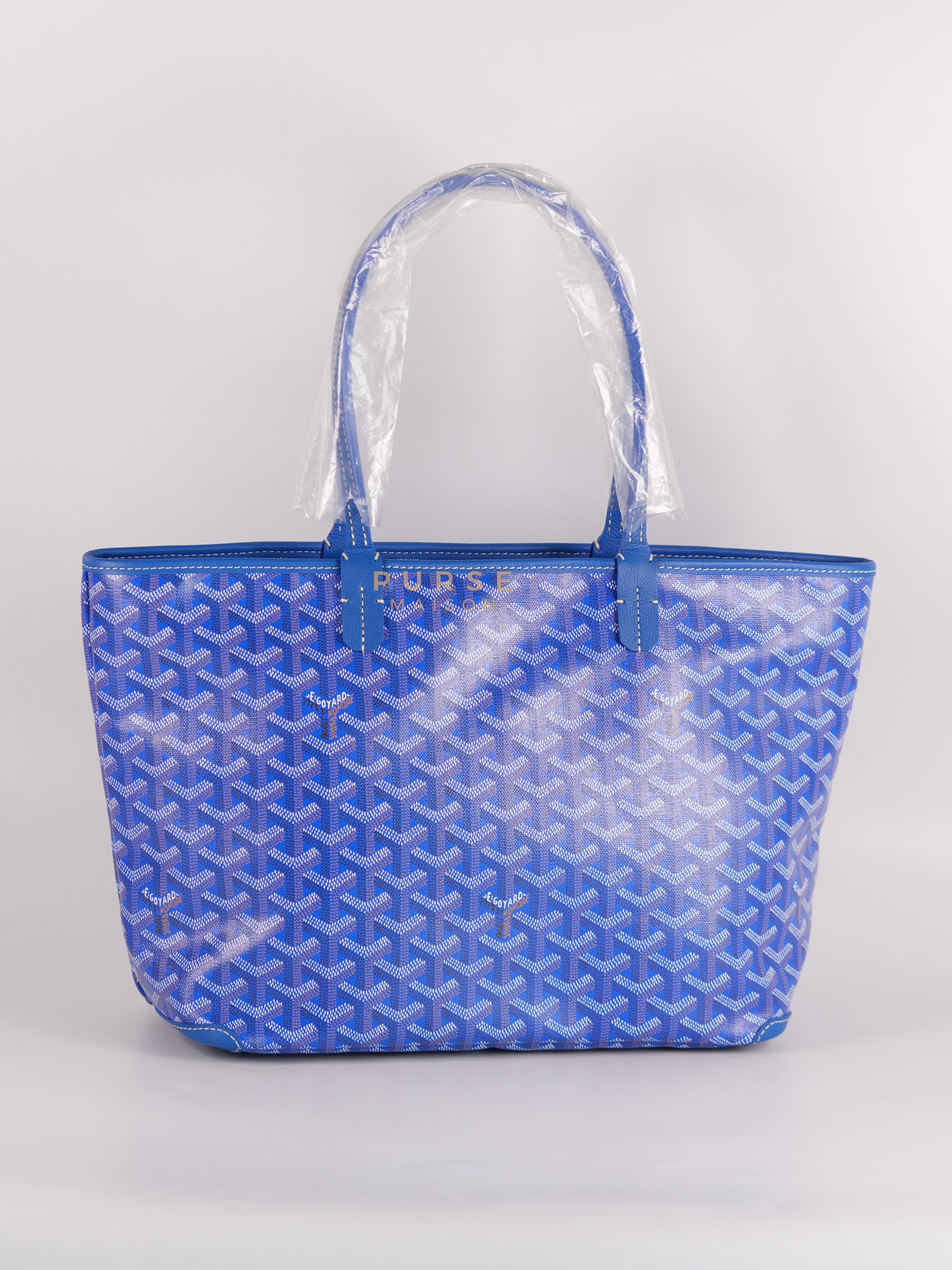 Sac Artois PM Tote Bag in Blue Goyardine Canvas | Purse Maison Luxury Bags Shop