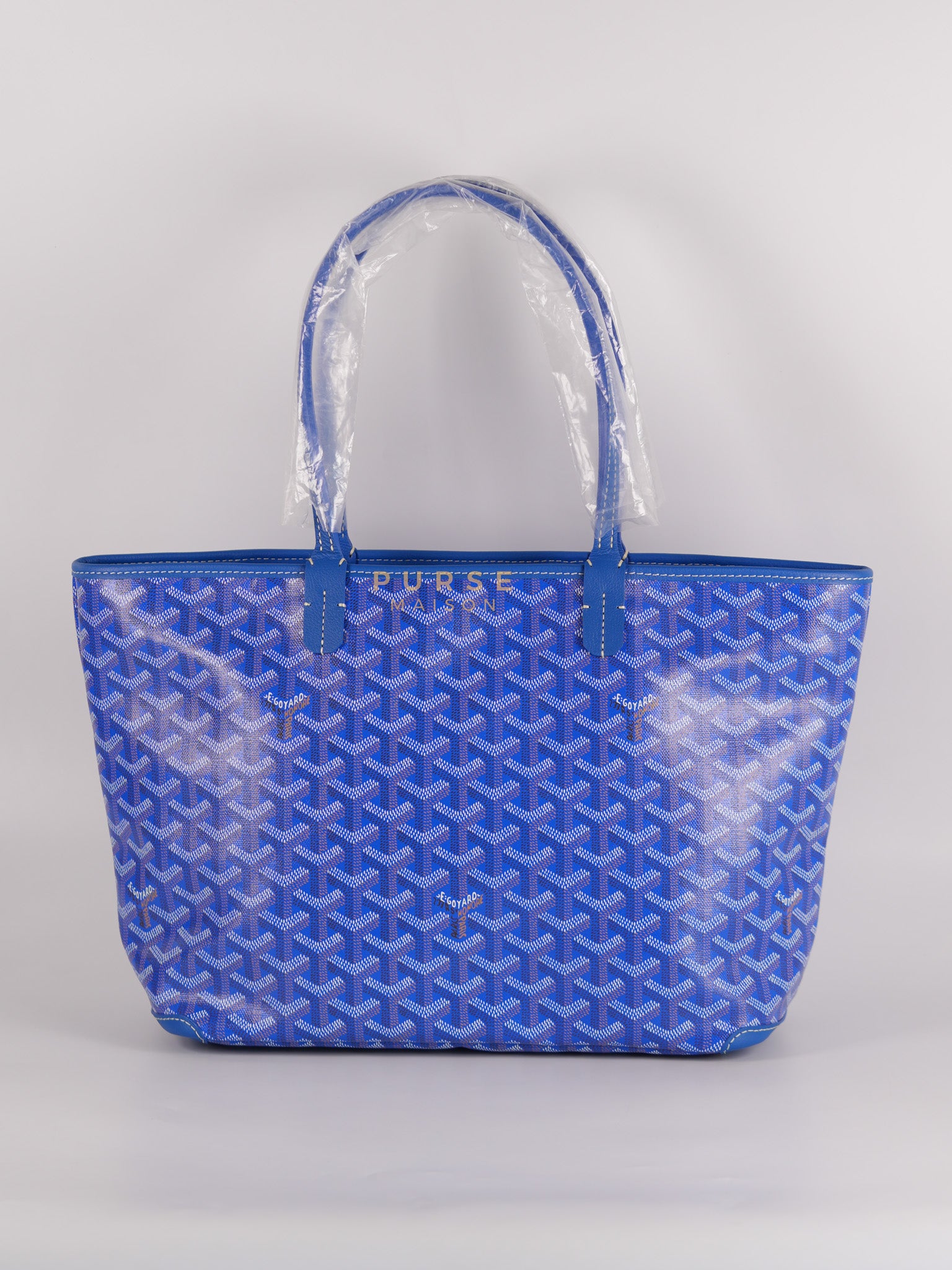 Sac Artois PM Tote Bag in Blue Goyardine Canvas | Purse Maison Luxury Bags Shop