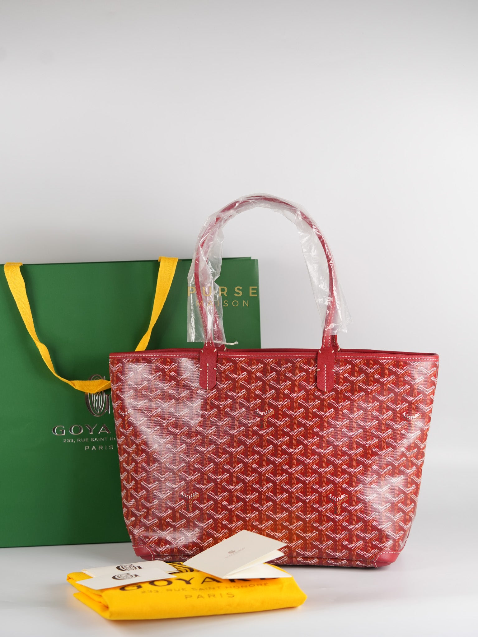 Sac Artois PM Tote Bag in Rouge Goyardine Canvas | Purse Maison Luxury Bags Shop