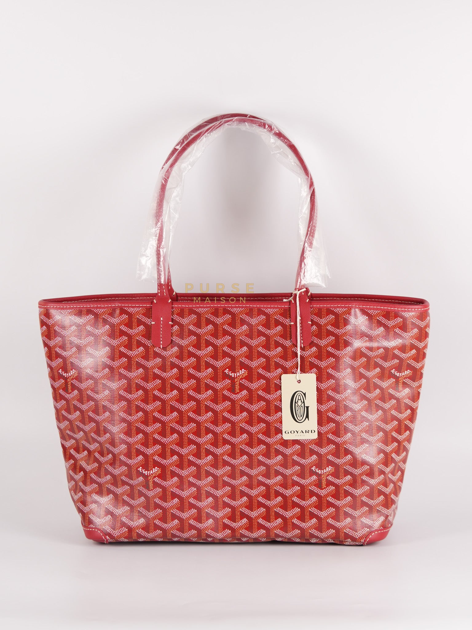 Sac Artois PM Tote Bag in Rouge Goyardine Canvas | Purse Maison Luxury Bags Shop