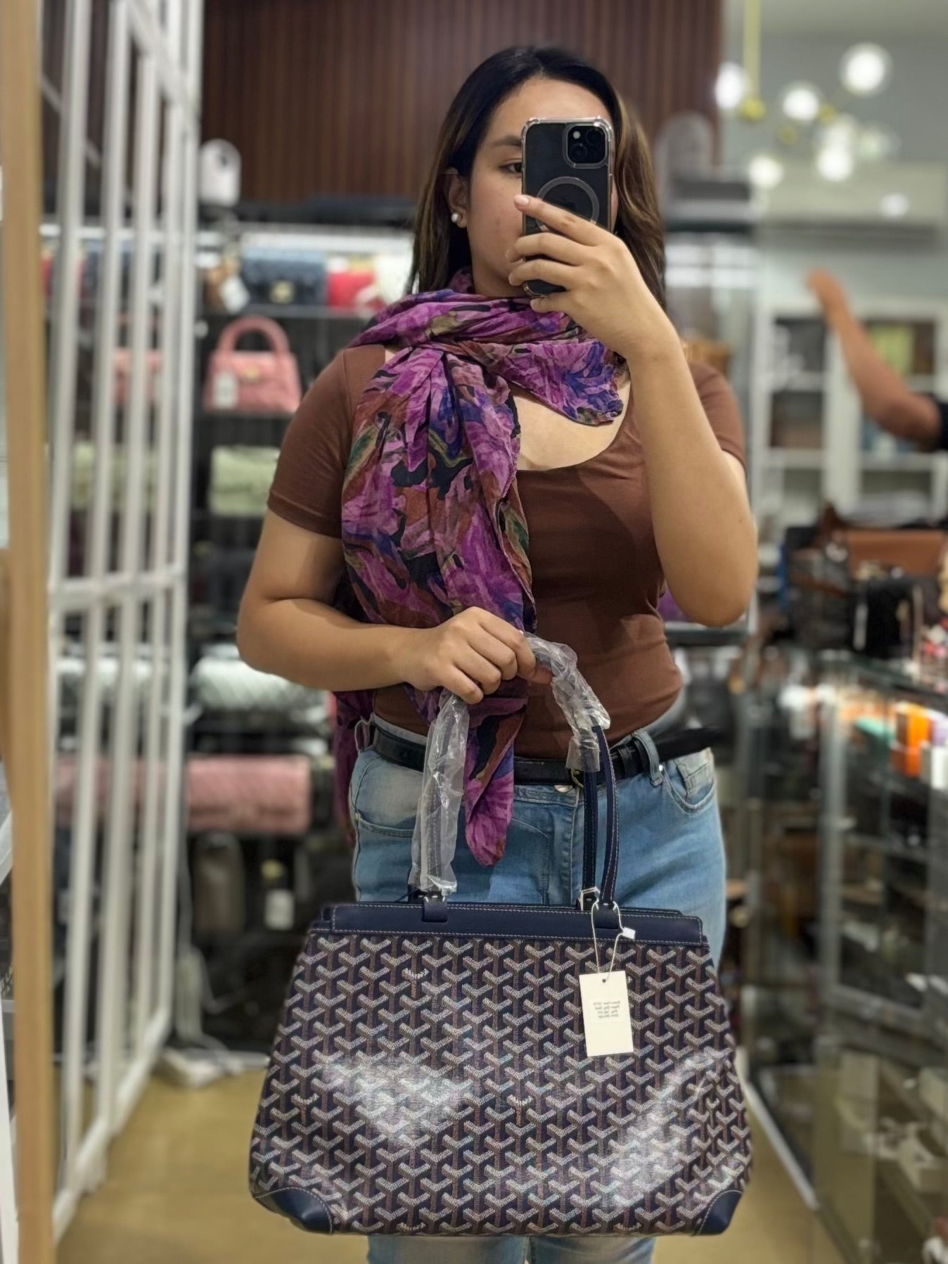 Sac Bellechasse Biaude PM in Navy Blue | Purse Maison Luxury Bags Shop