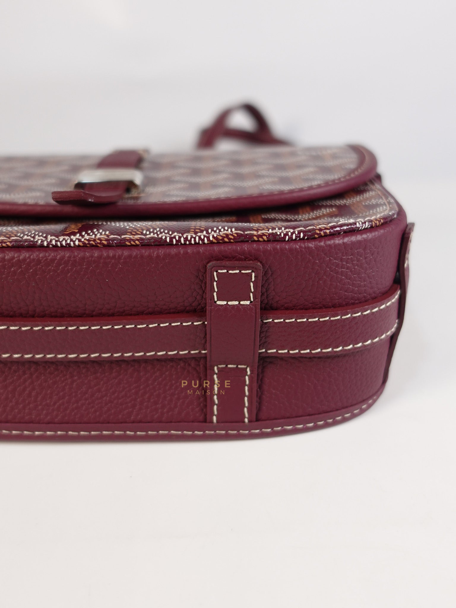 Sac Belvedere PM Bag in Maroon Goyardine Canvas | Purse Maison Luxury Bags Shop