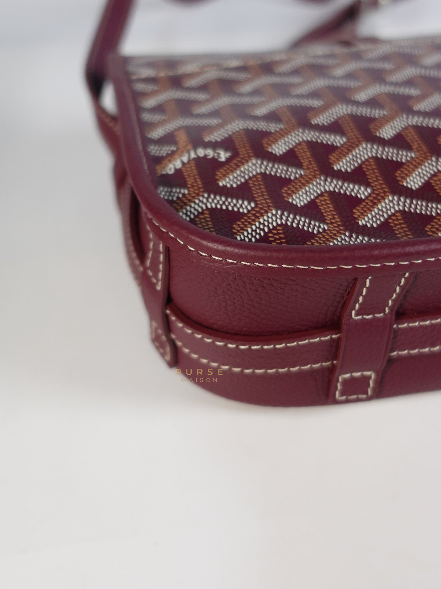 Sac Belvedere PM Bag in Maroon Goyardine Canvas | Purse Maison Luxury Bags Shop