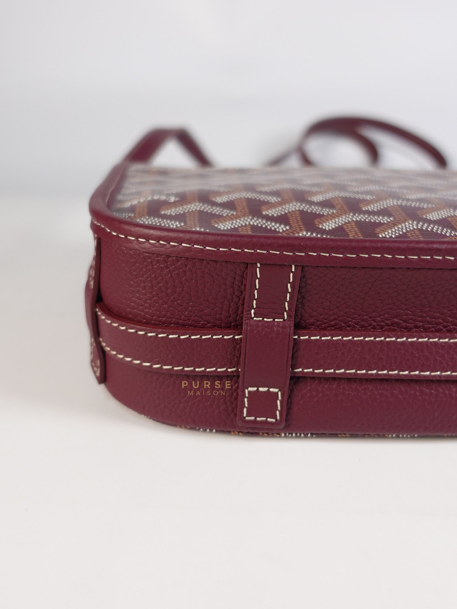 Sac Belvedere PM Bag in Maroon Goyardine Canvas | Purse Maison Luxury Bags Shop