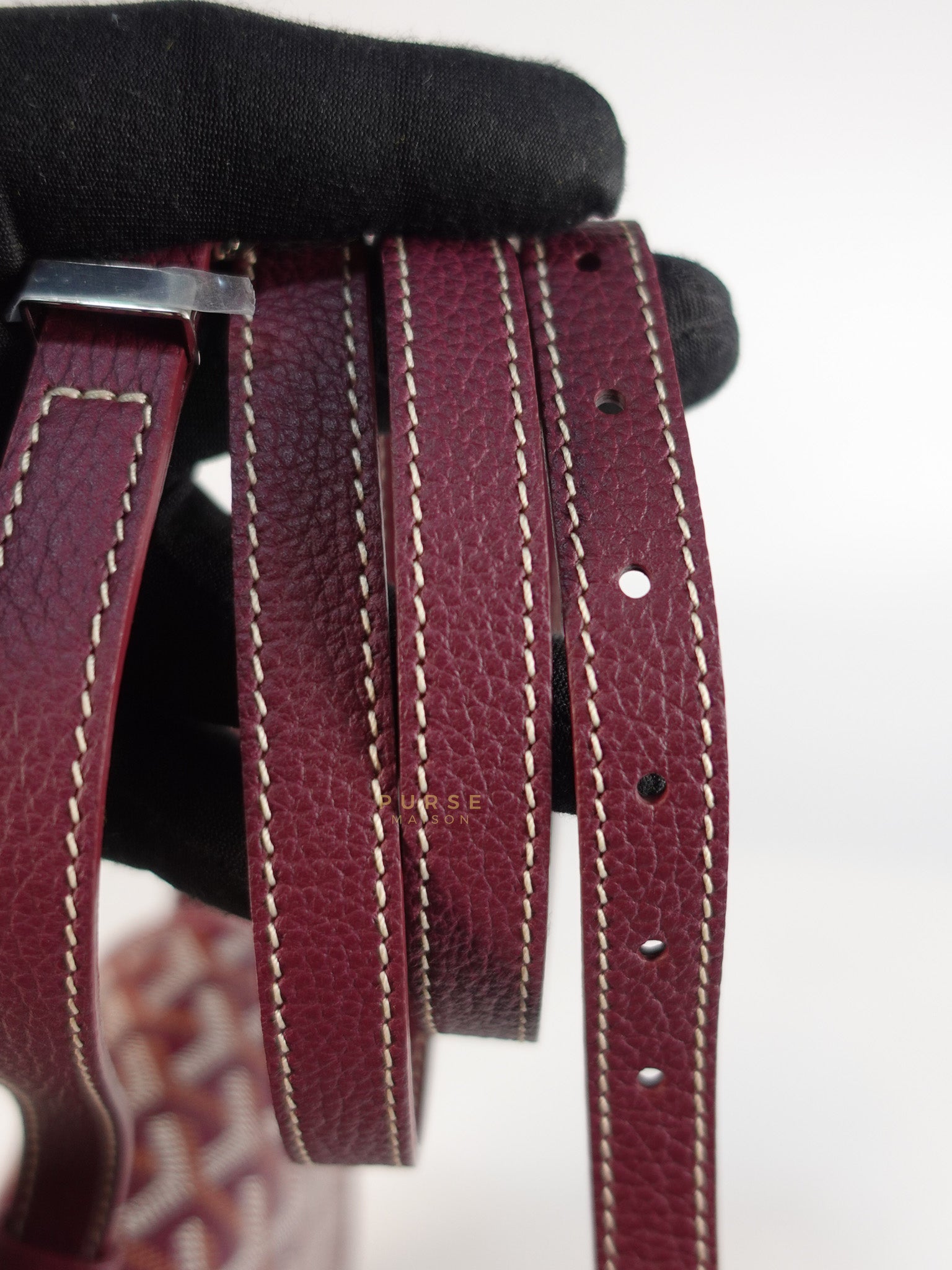 Sac Belvedere PM Bag in Maroon Goyardine Canvas | Purse Maison Luxury Bags Shop
