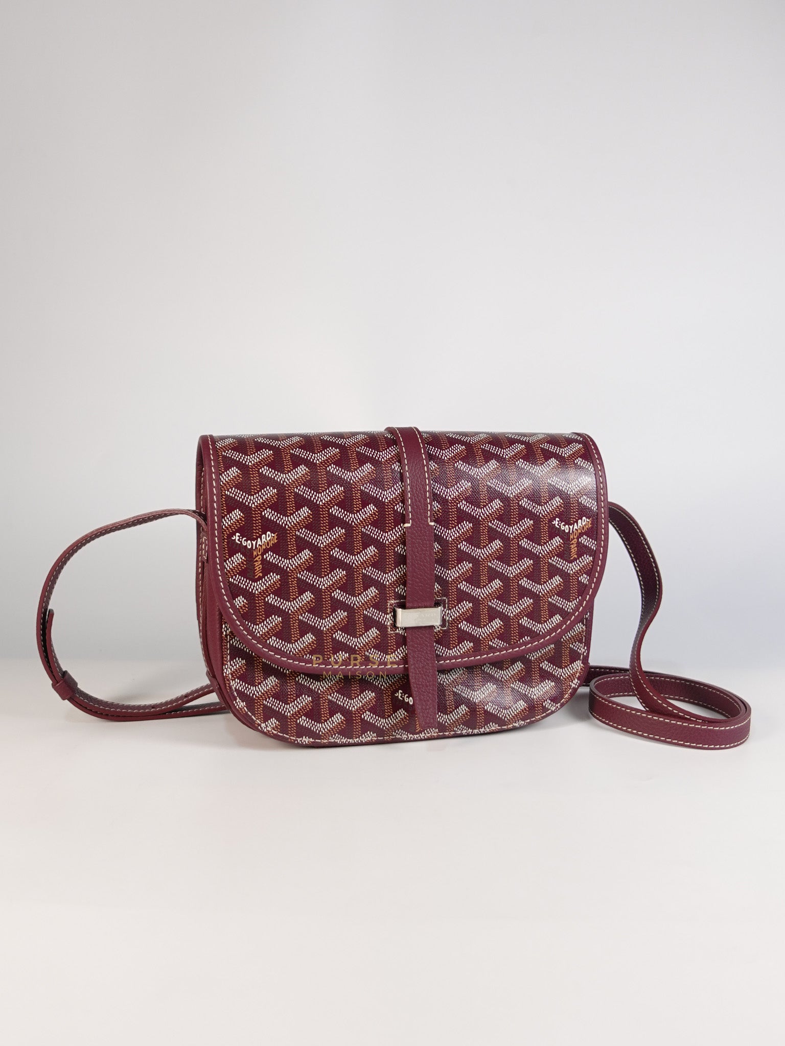 Sac Belvedere PM Bag in Maroon Goyardine Canvas | Purse Maison Luxury Bags Shop