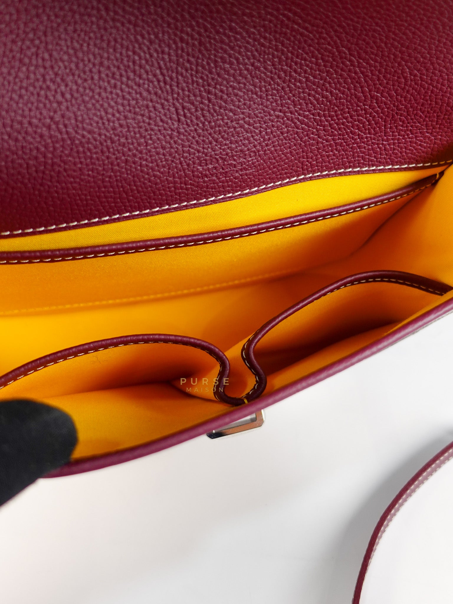 Sac Belvedere PM Bag in Maroon Goyardine Canvas | Purse Maison Luxury Bags Shop