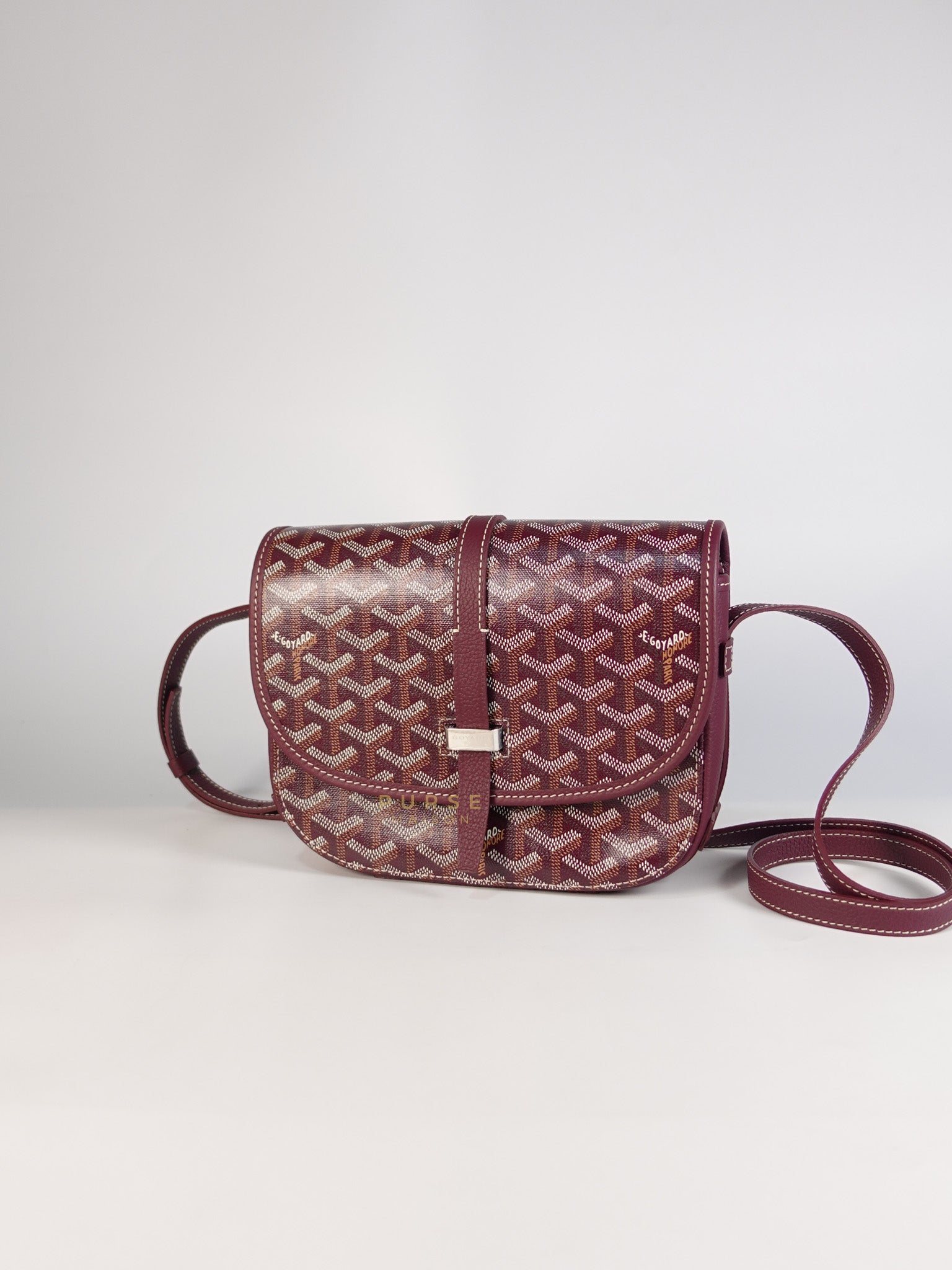 Sac Belvedere PM Bag in Maroon Goyardine Canvas | Purse Maison Luxury Bags Shop