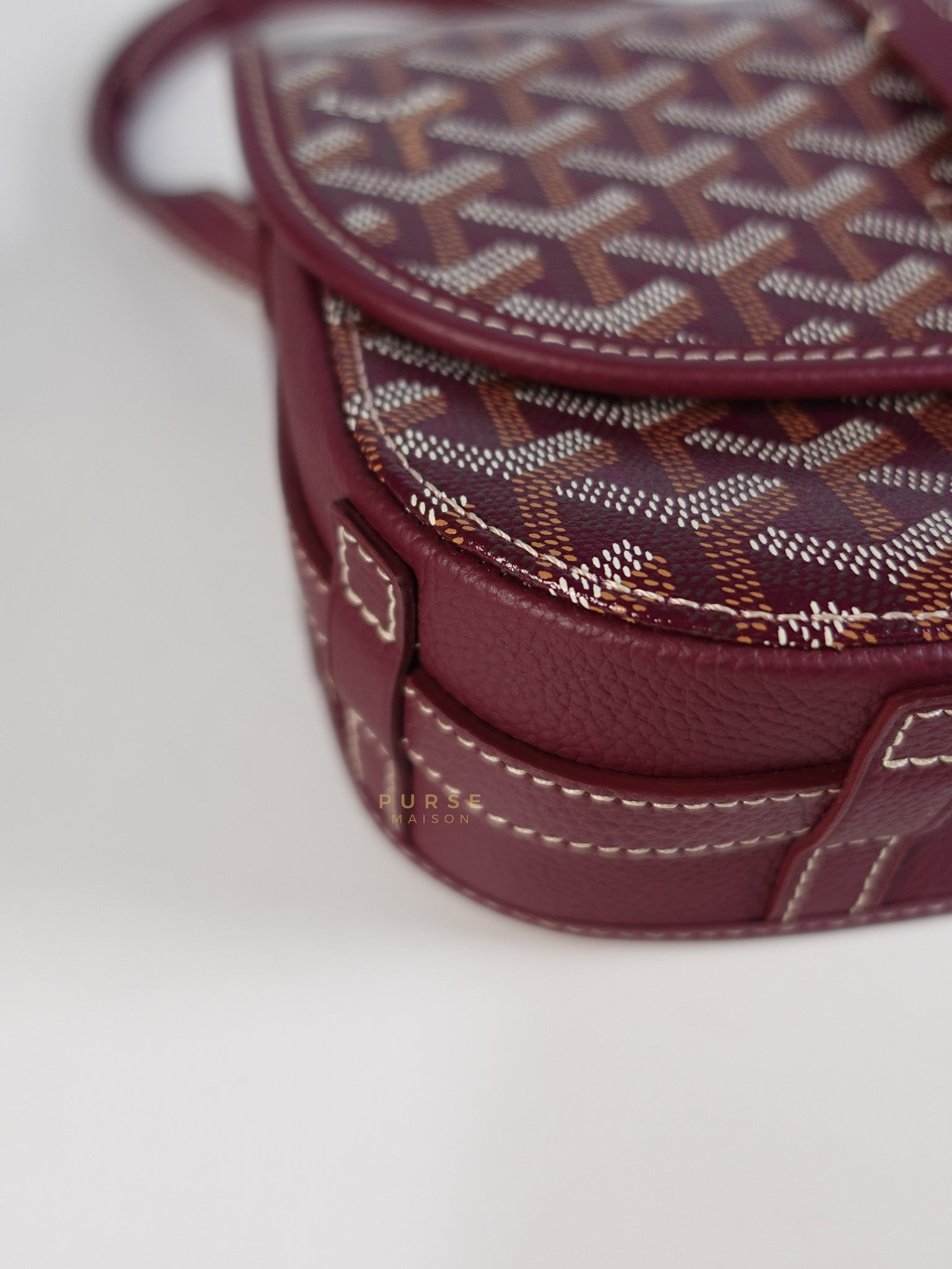 Sac Belvedere PM Bag in Maroon Goyardine Canvas | Purse Maison Luxury Bags Shop