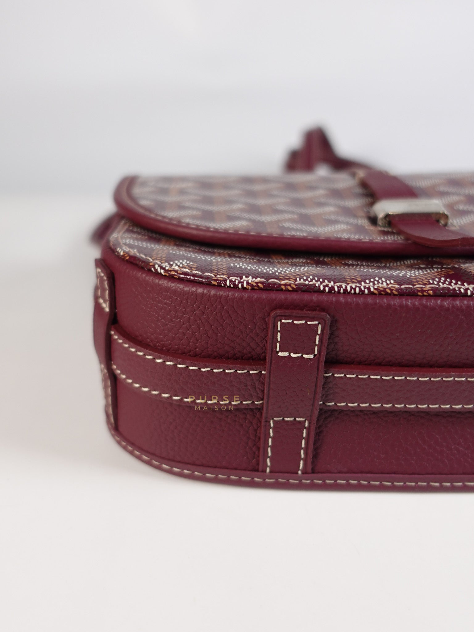 Sac Belvedere PM Bag in Maroon Goyardine Canvas | Purse Maison Luxury Bags Shop