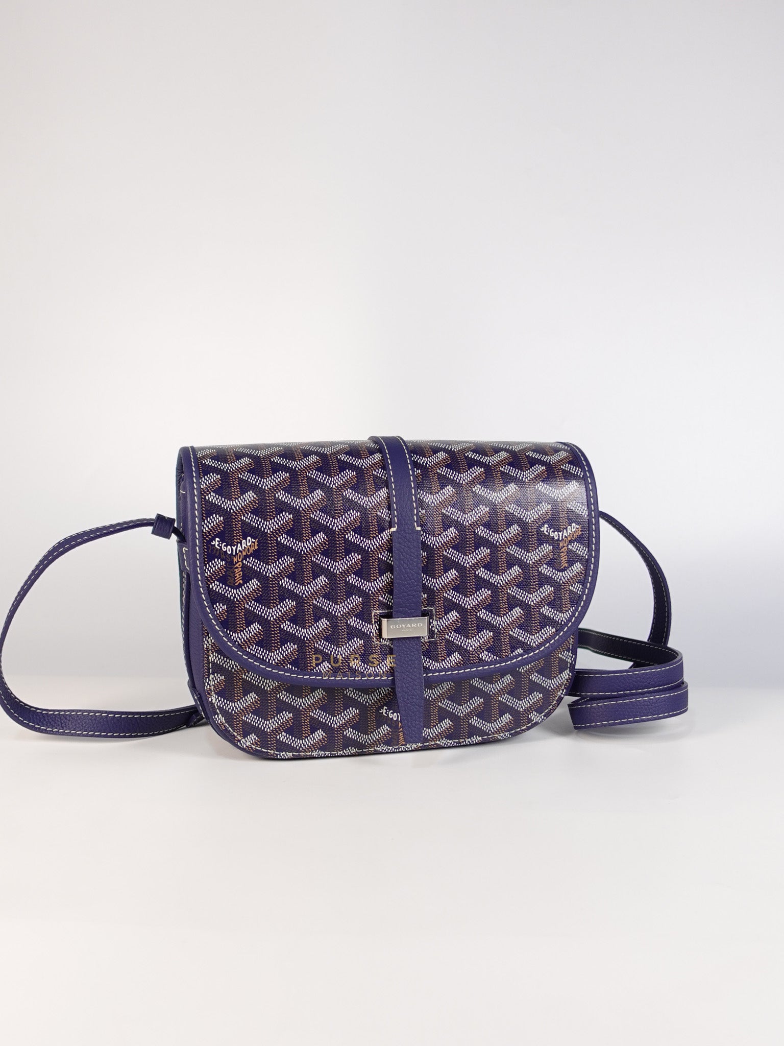 Sac Belvedere PM Bag in Navy Blue Goyardine Canvas | Purse Maison Luxury Bags Shop