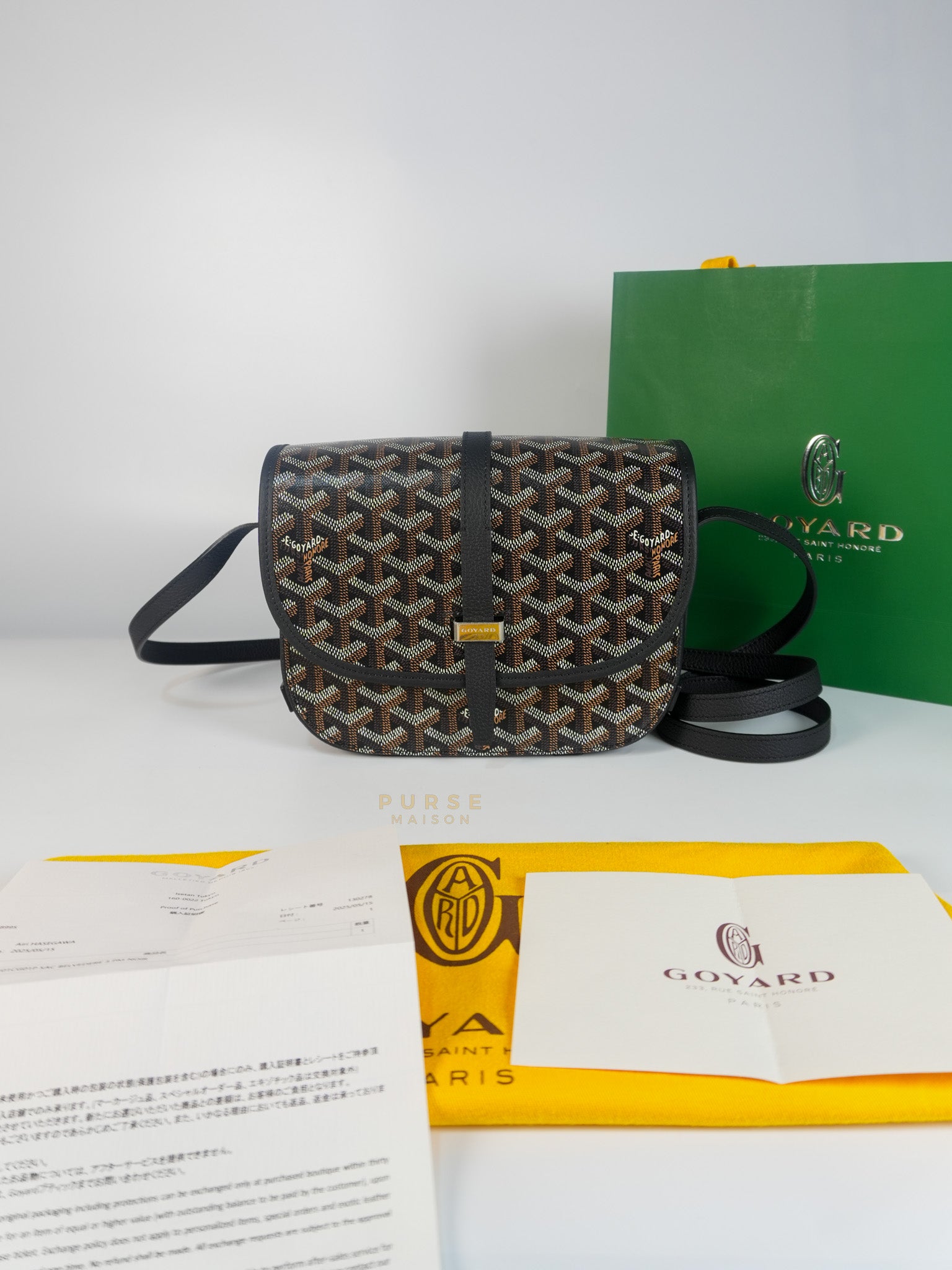 Sac Belvedere PM Bag in Noir Goyardine Canvas | Purse Maison Luxury Bags Shop