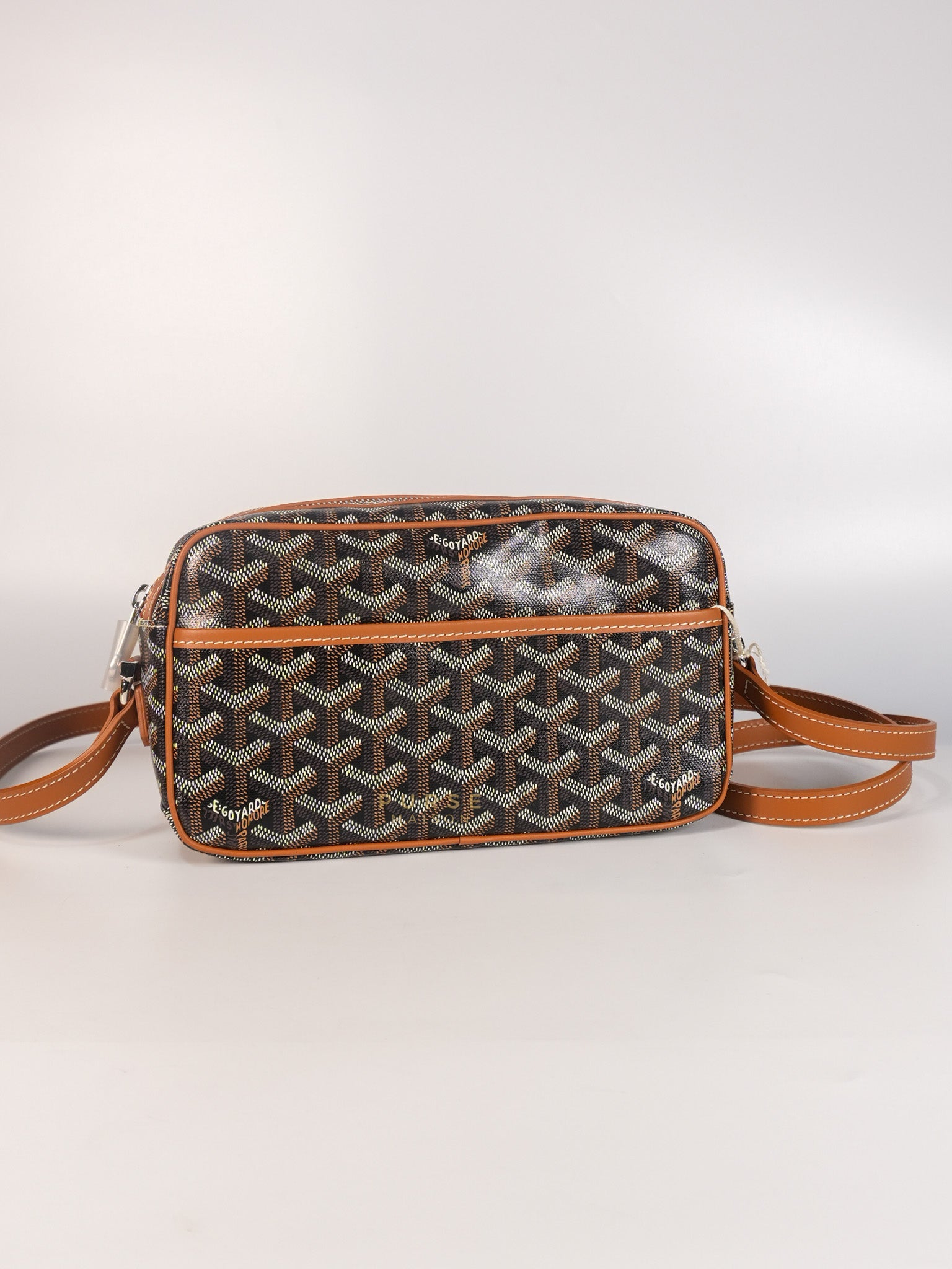 Sac Cap Vert PM Bag in Black & Tan Goyardine Canvas | Purse Maison Luxury Bags Shop
