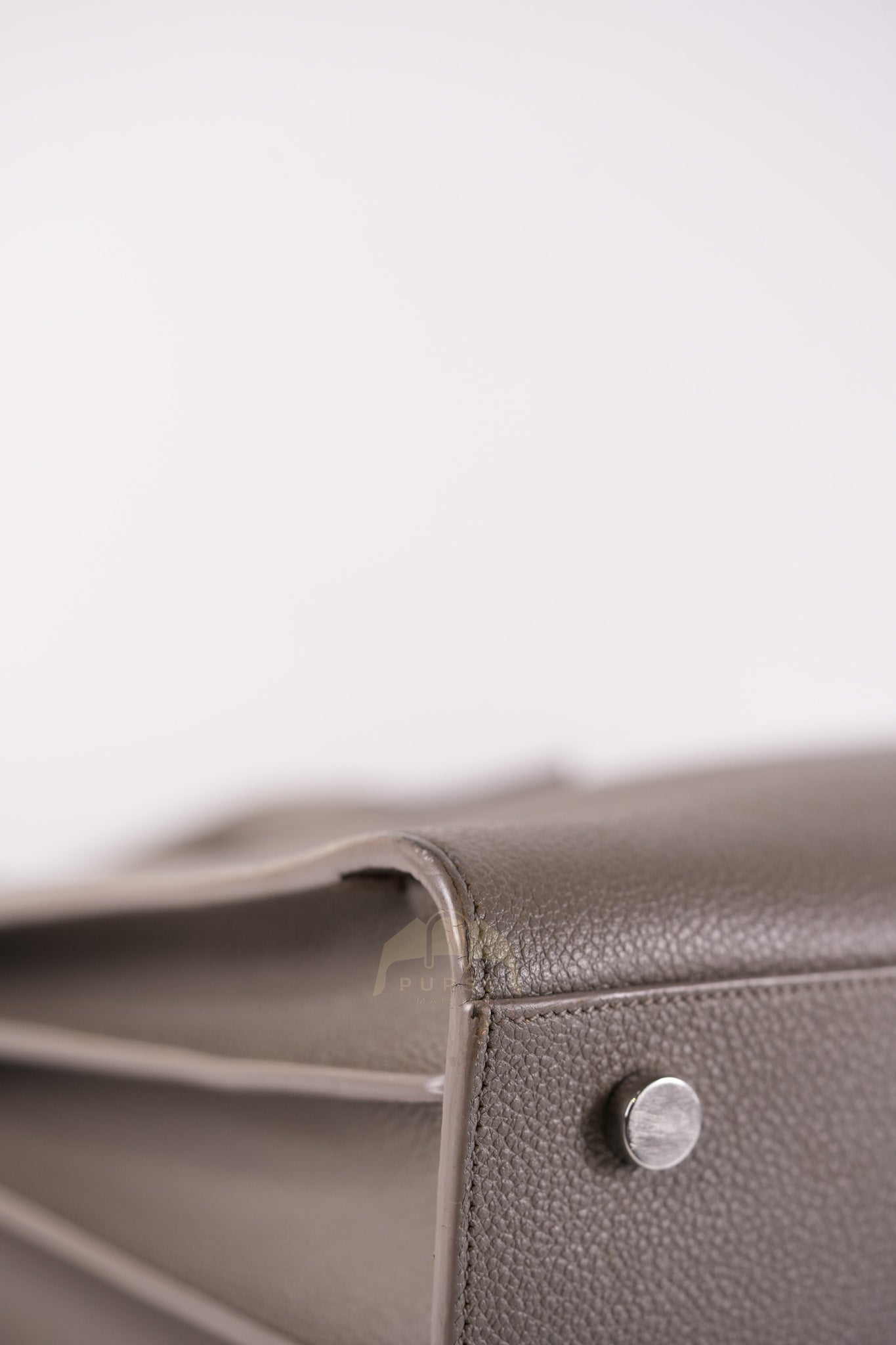 Sac De Jour Small in Gray Grained Calfskin Leather Shoulder Bag | Purse Maison Luxury Bags Shop