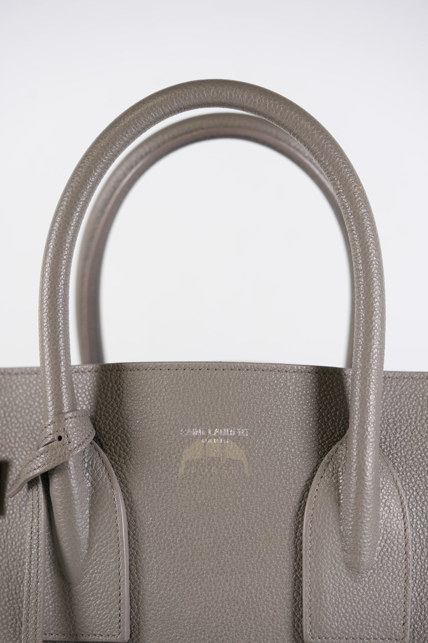 Sac De Jour Small in Gray Grained Calfskin Leather Shoulder Bag | Purse Maison Luxury Bags Shop