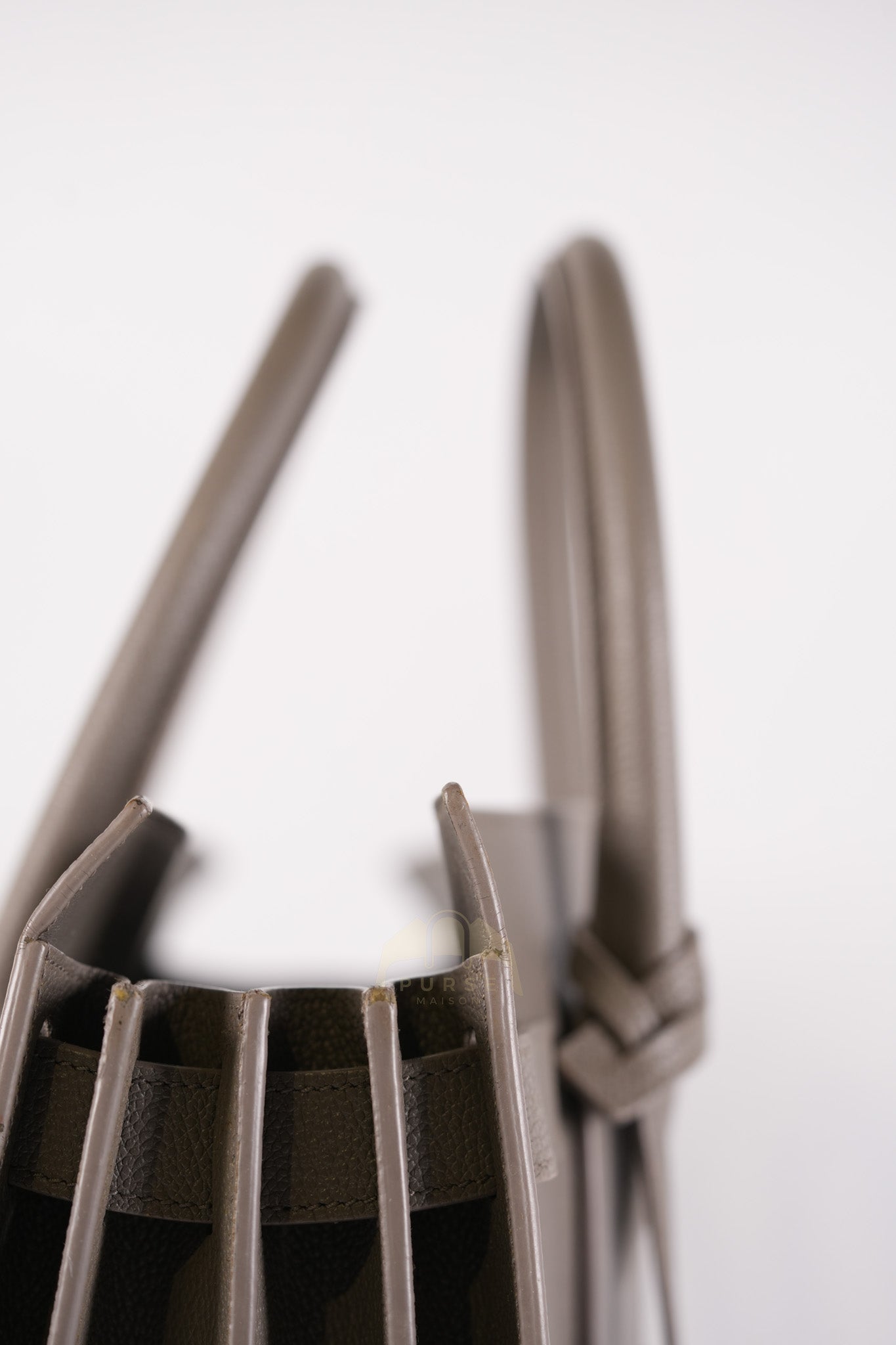 Sac De Jour Small in Gray Grained Calfskin Leather Shoulder Bag | Purse Maison Luxury Bags Shop