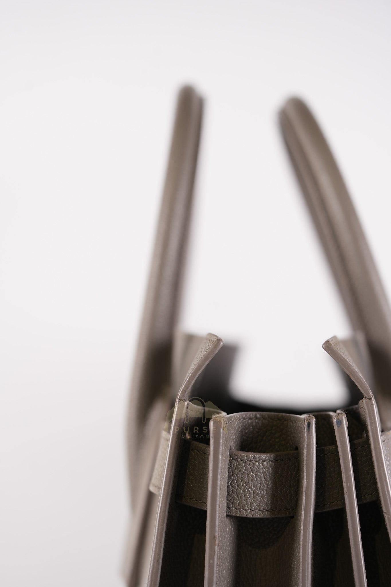 Sac De Jour Small in Gray Grained Calfskin Leather Shoulder Bag | Purse Maison Luxury Bags Shop