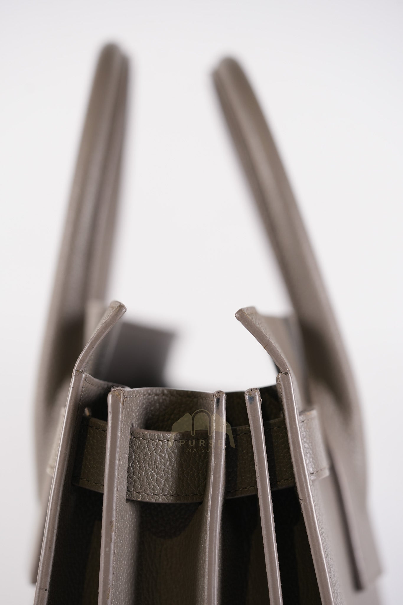 Sac De Jour Small in Gray Grained Calfskin Leather Shoulder Bag | Purse Maison Luxury Bags Shop