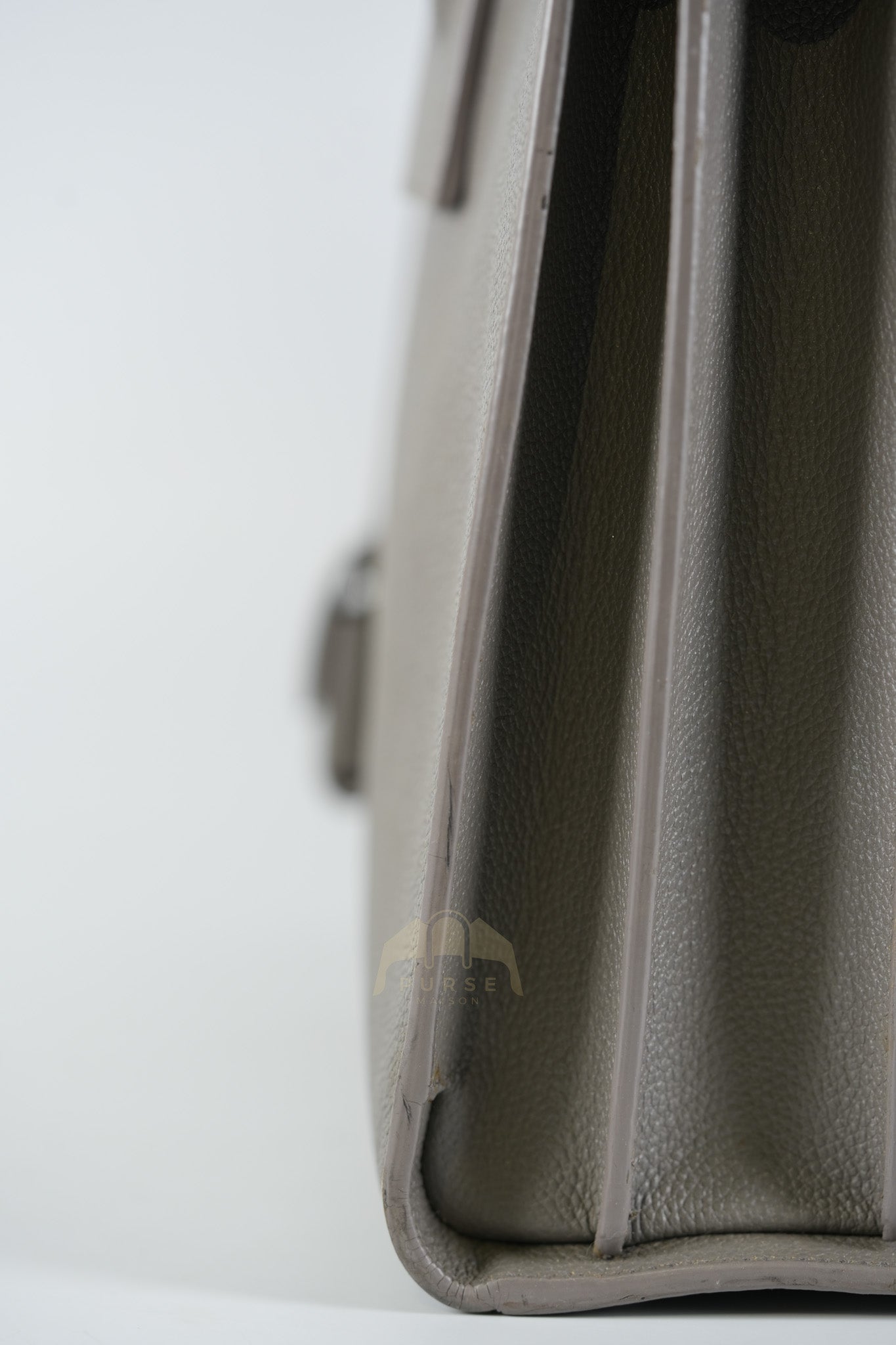 Sac De Jour Small in Gray Grained Calfskin Leather Shoulder Bag | Purse Maison Luxury Bags Shop