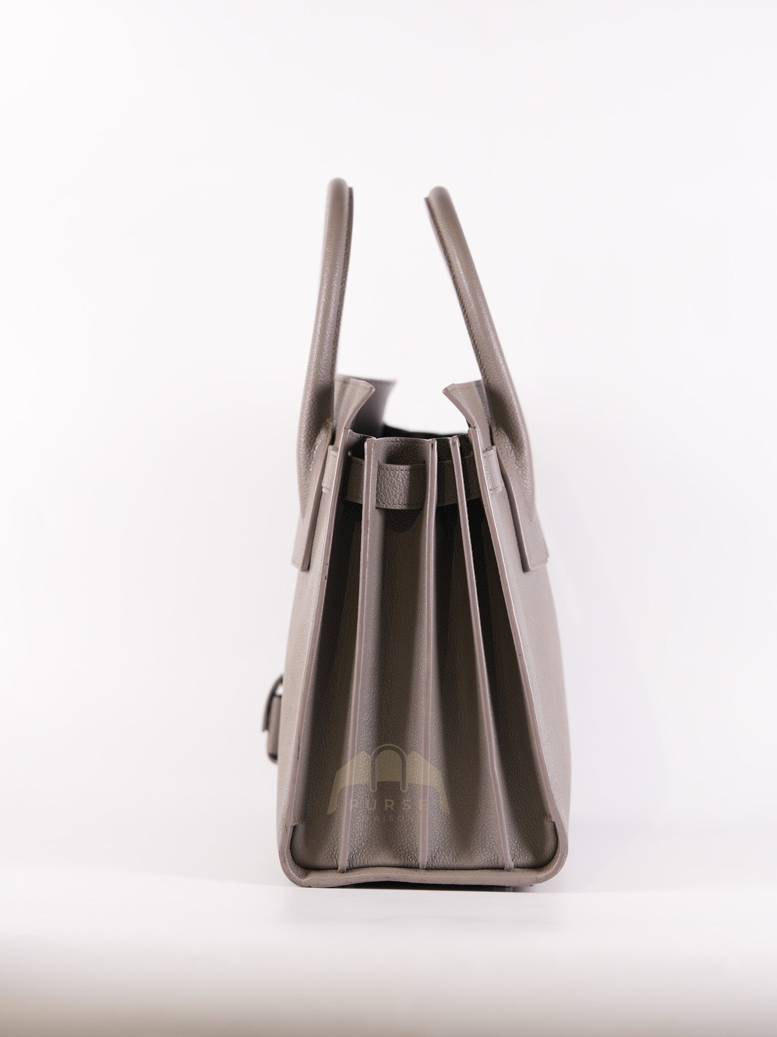 Sac De Jour Small in Gray Grained Calfskin Leather Shoulder Bag | Purse Maison Luxury Bags Shop