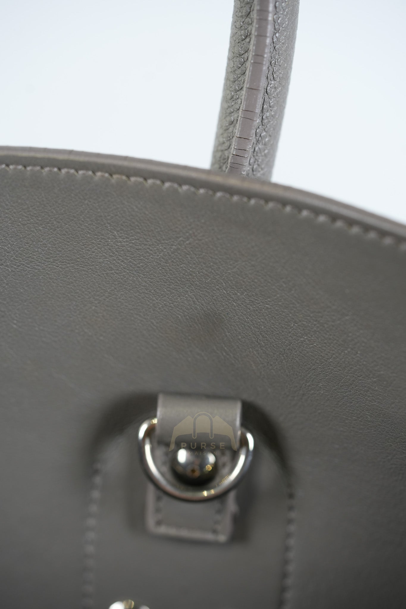 Sac De Jour Small in Gray Grained Calfskin Leather Shoulder Bag | Purse Maison Luxury Bags Shop