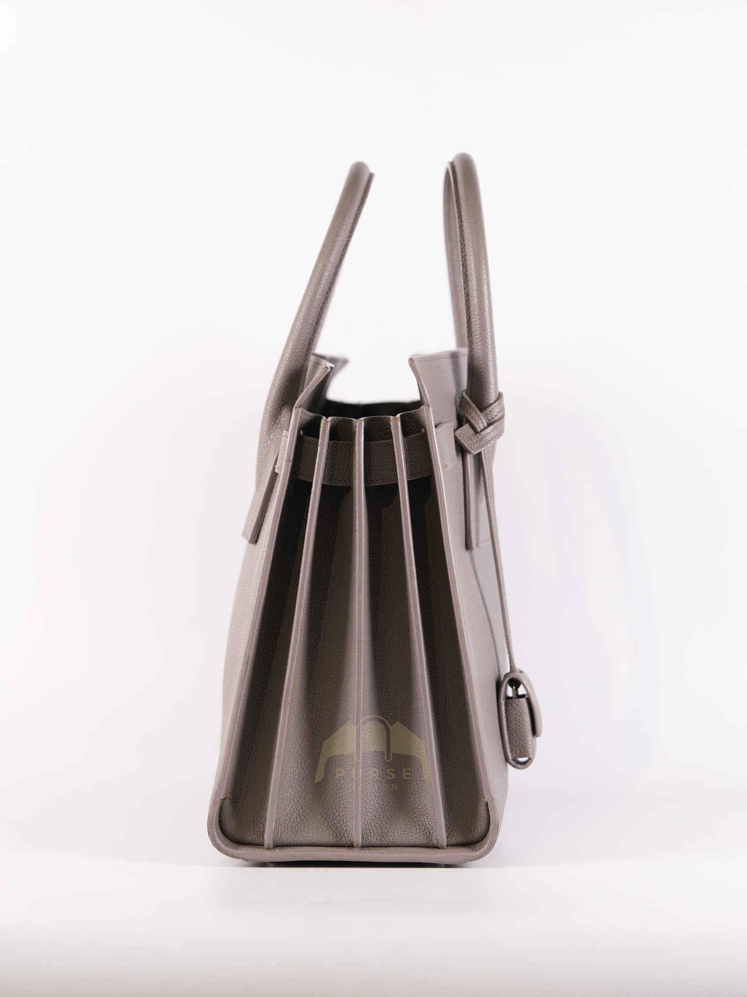 Sac De Jour Small in Gray Grained Calfskin Leather Shoulder Bag | Purse Maison Luxury Bags Shop