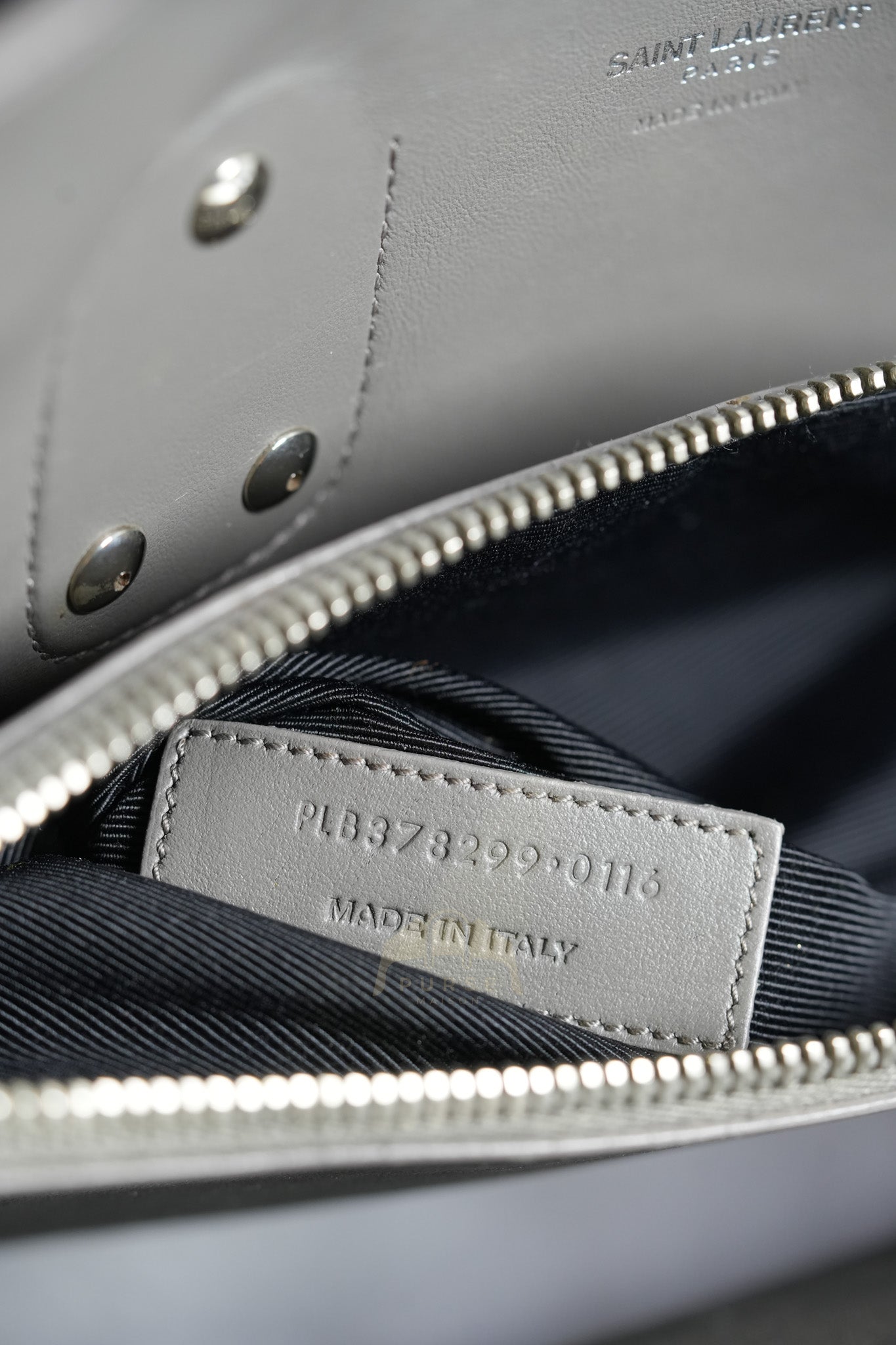 Sac De Jour Small in Gray Grained Calfskin Leather Shoulder Bag | Purse Maison Luxury Bags Shop