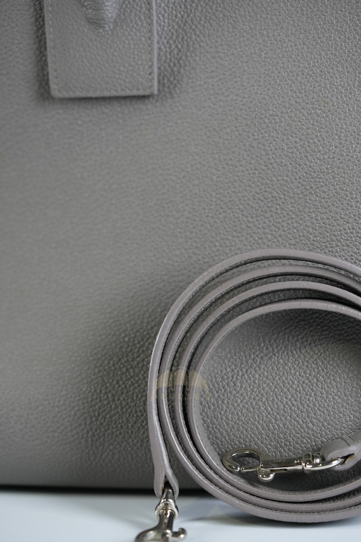 Sac De Jour Small in Gray Grained Calfskin Leather Shoulder Bag | Purse Maison Luxury Bags Shop