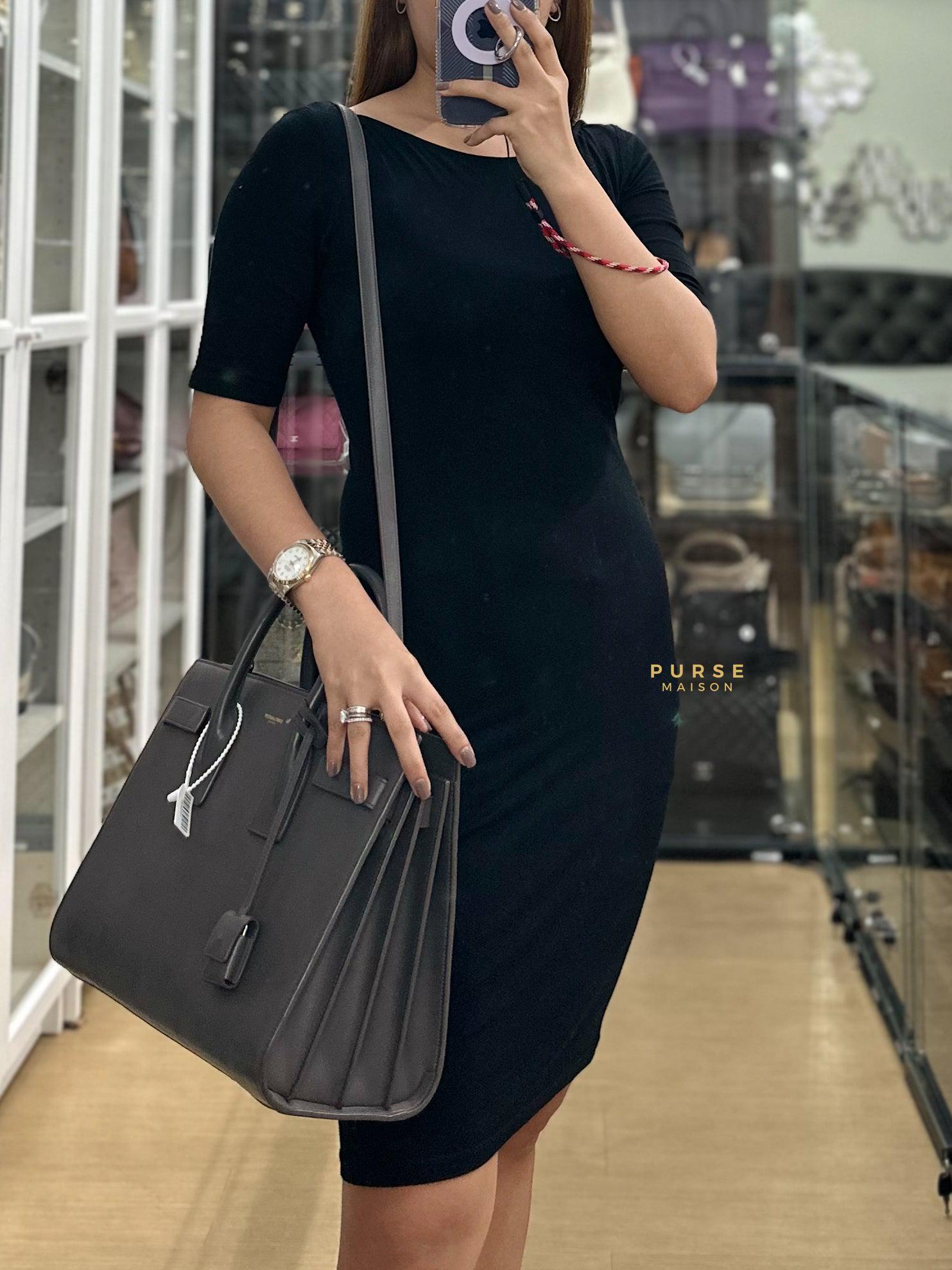 YSL Classic Sac de Jour Small in Smooth Leather (Gray)