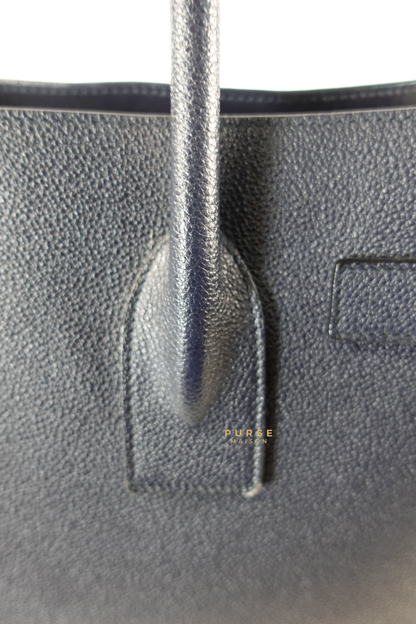 Sac de Jour Small in Navy Blue Grained Calfskin | Purse Maison Luxury Bags Shop