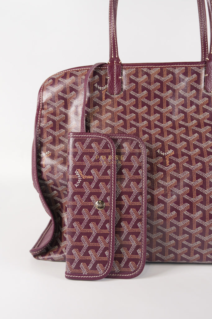 Sac Hardy PM in Burgundy Goyardine Canvas Tote Bag | Purse Maison Luxury Bags Shop