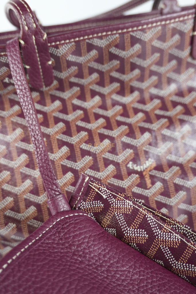 Sac Hardy PM in Burgundy Goyardine Canvas Tote Bag | Purse Maison Luxury Bags Shop