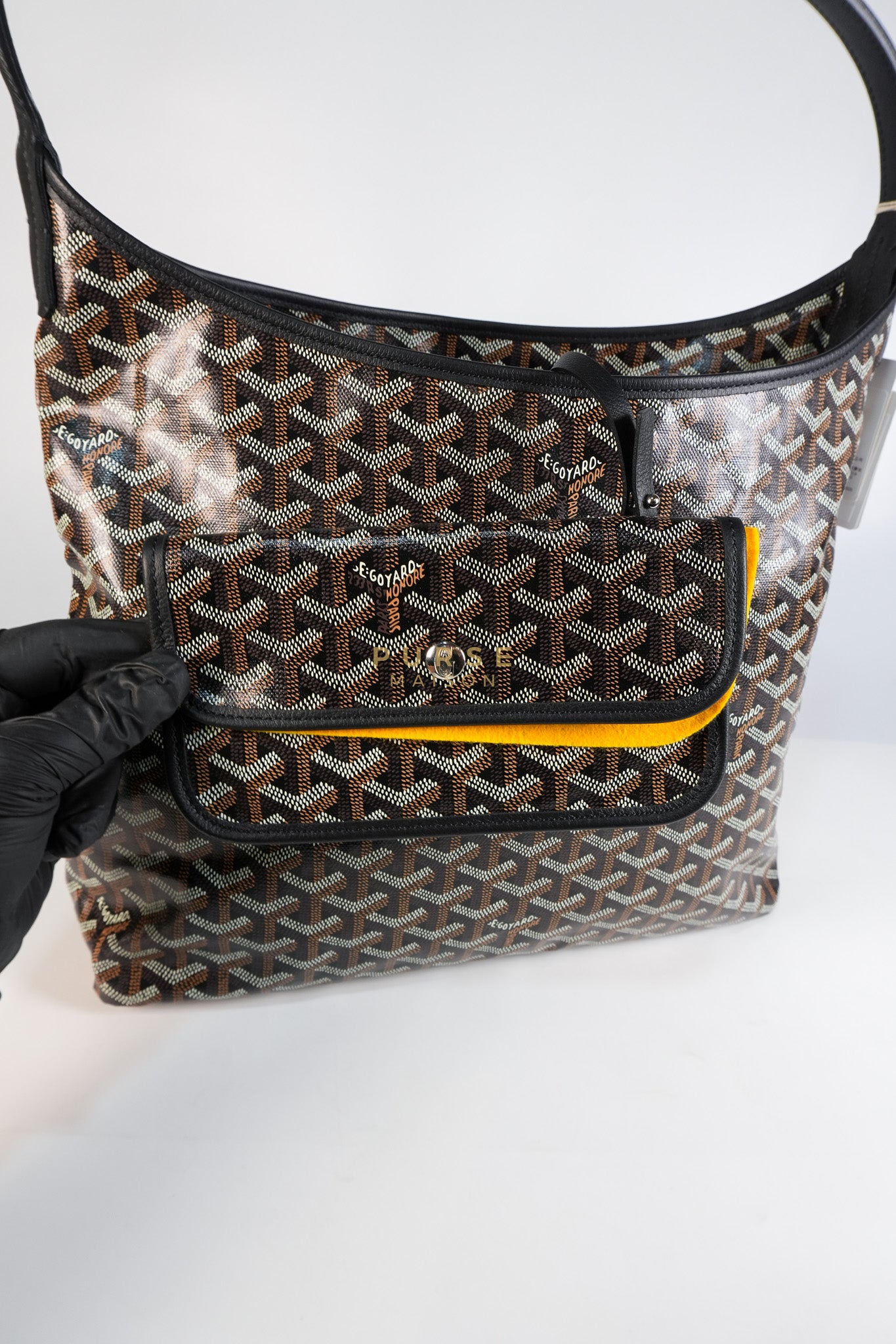 Sac Hobo Boheme PM Tote Bag in Black Goyardine Canvas | Purse Maison Luxury Bags Shop