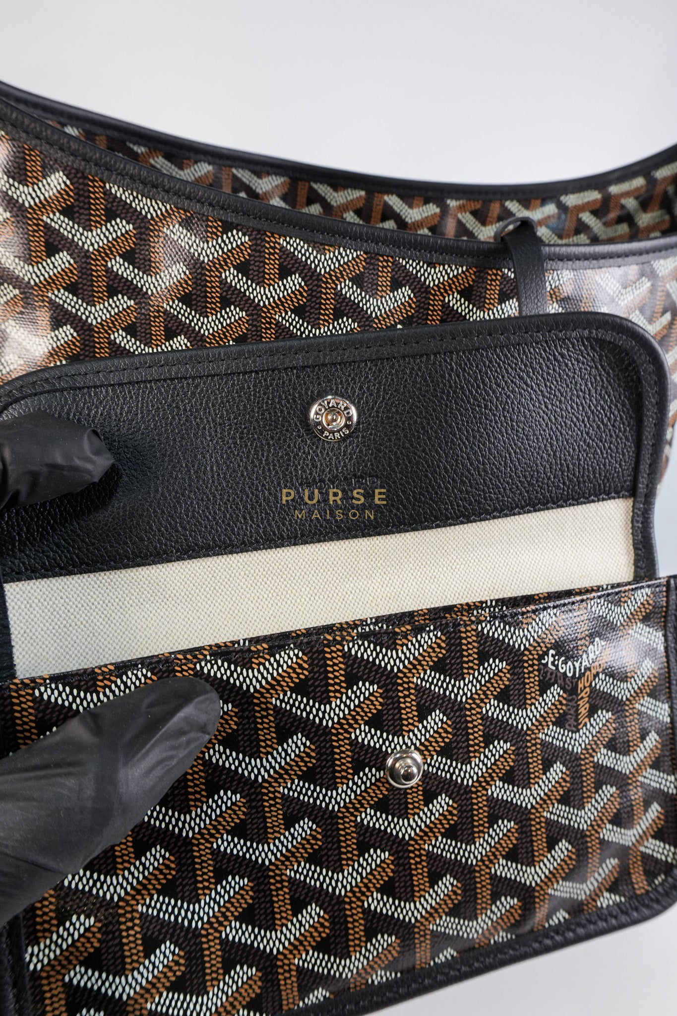 Sac Hobo Boheme PM Tote Bag in Black Goyardine Canvas | Purse Maison Luxury Bags Shop
