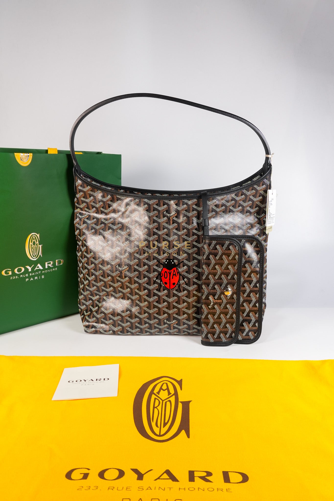 Sac Hobo Boheme PM Tote Bag in Black Goyardine Canvas | Purse Maison Luxury Bags Shop