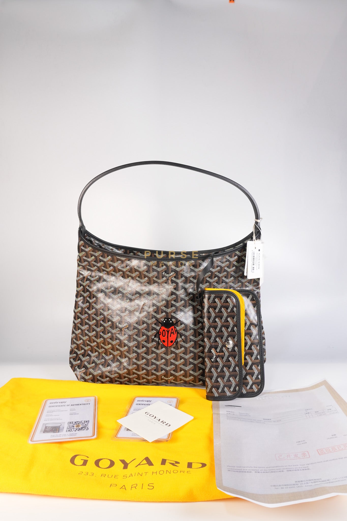 Sac Hobo Boheme PM Tote Bag in Black Goyardine Canvas | Purse Maison Luxury Bags Shop