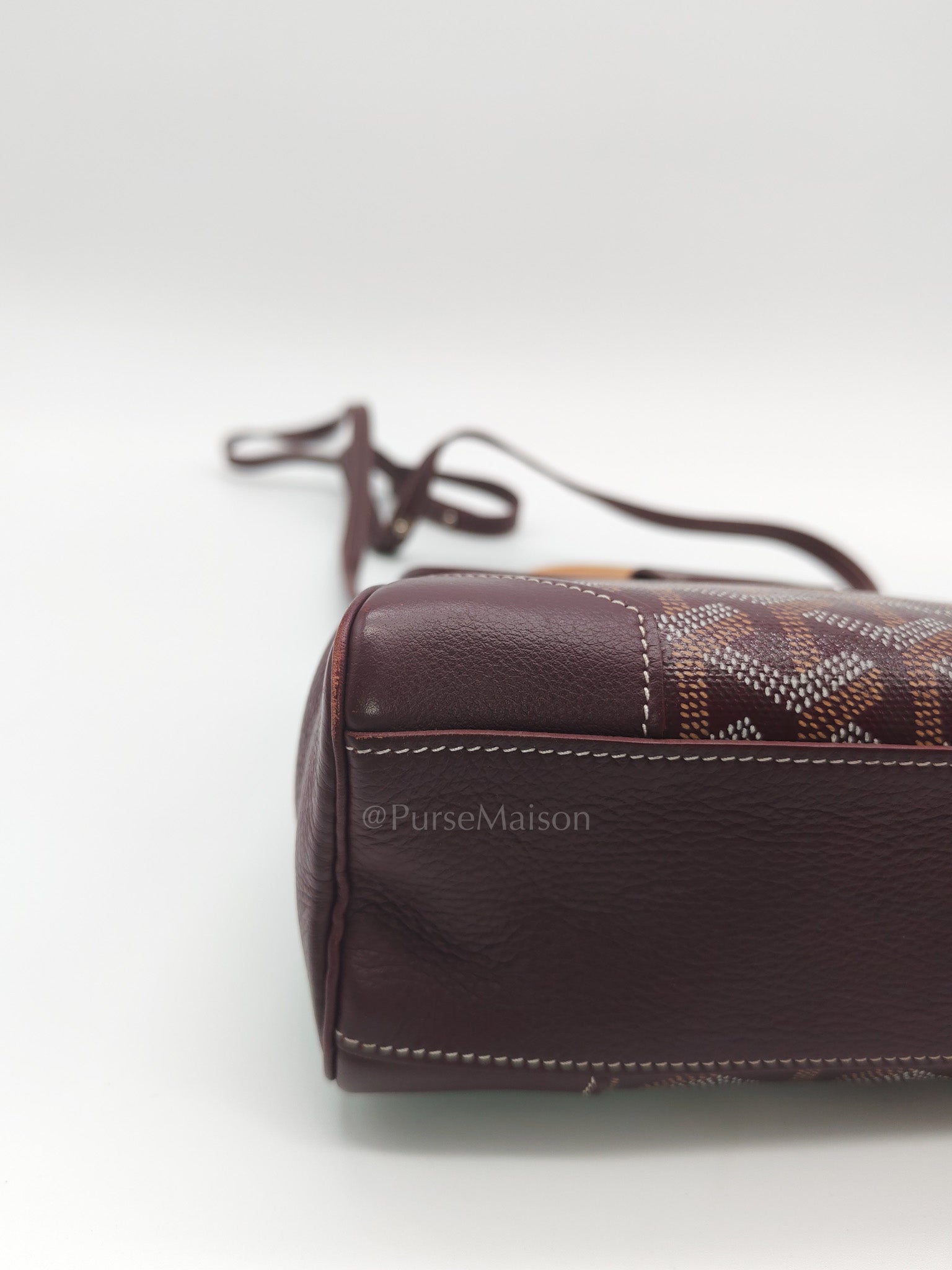 Sac Mini Saigon Souple Bag in Burgunndy Goyardine Canvas | Purse Maison Luxury Bags Shop