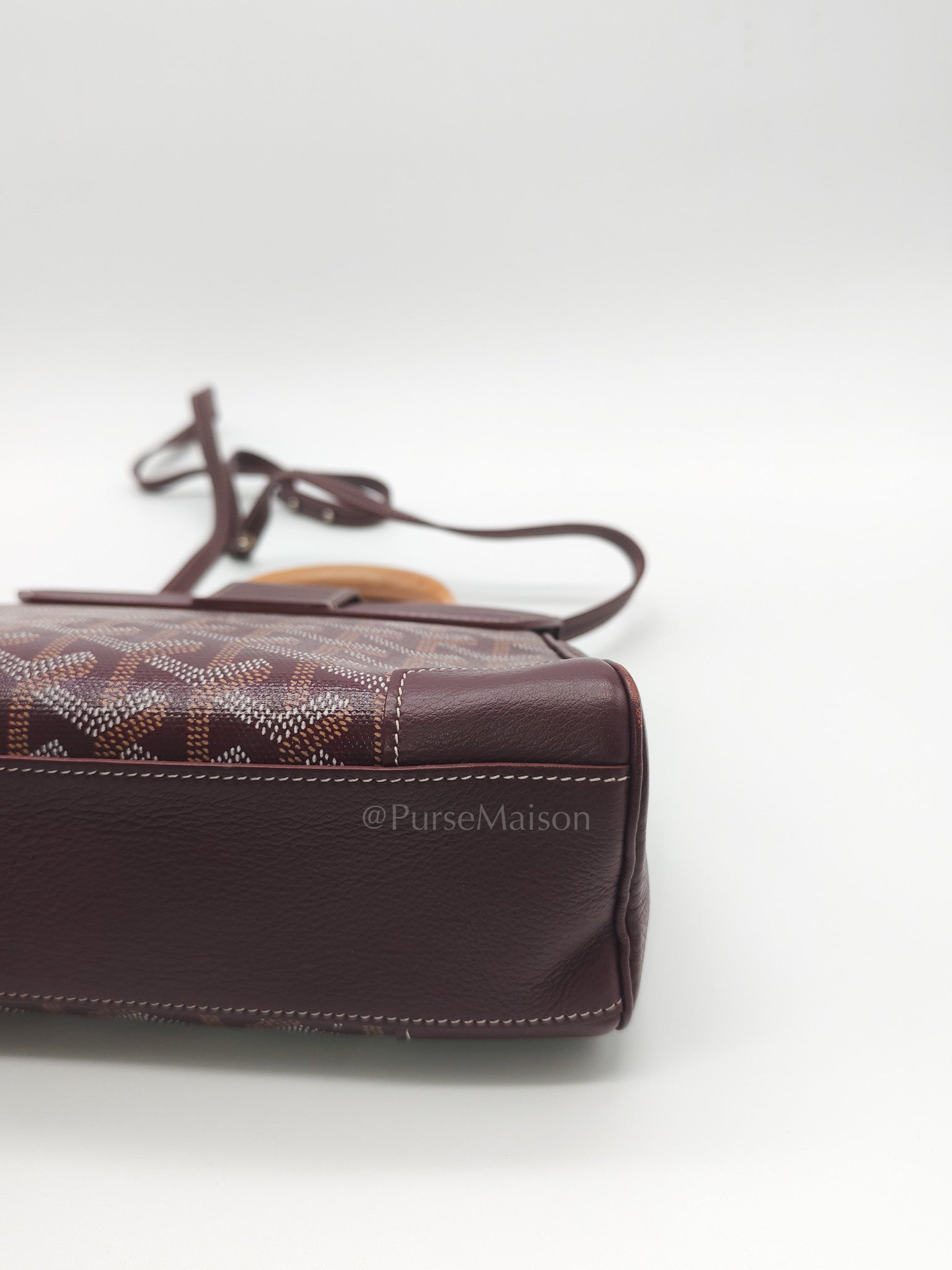 Sac Mini Saigon Souple Bag in Burgunndy Goyardine Canvas | Purse Maison Luxury Bags Shop