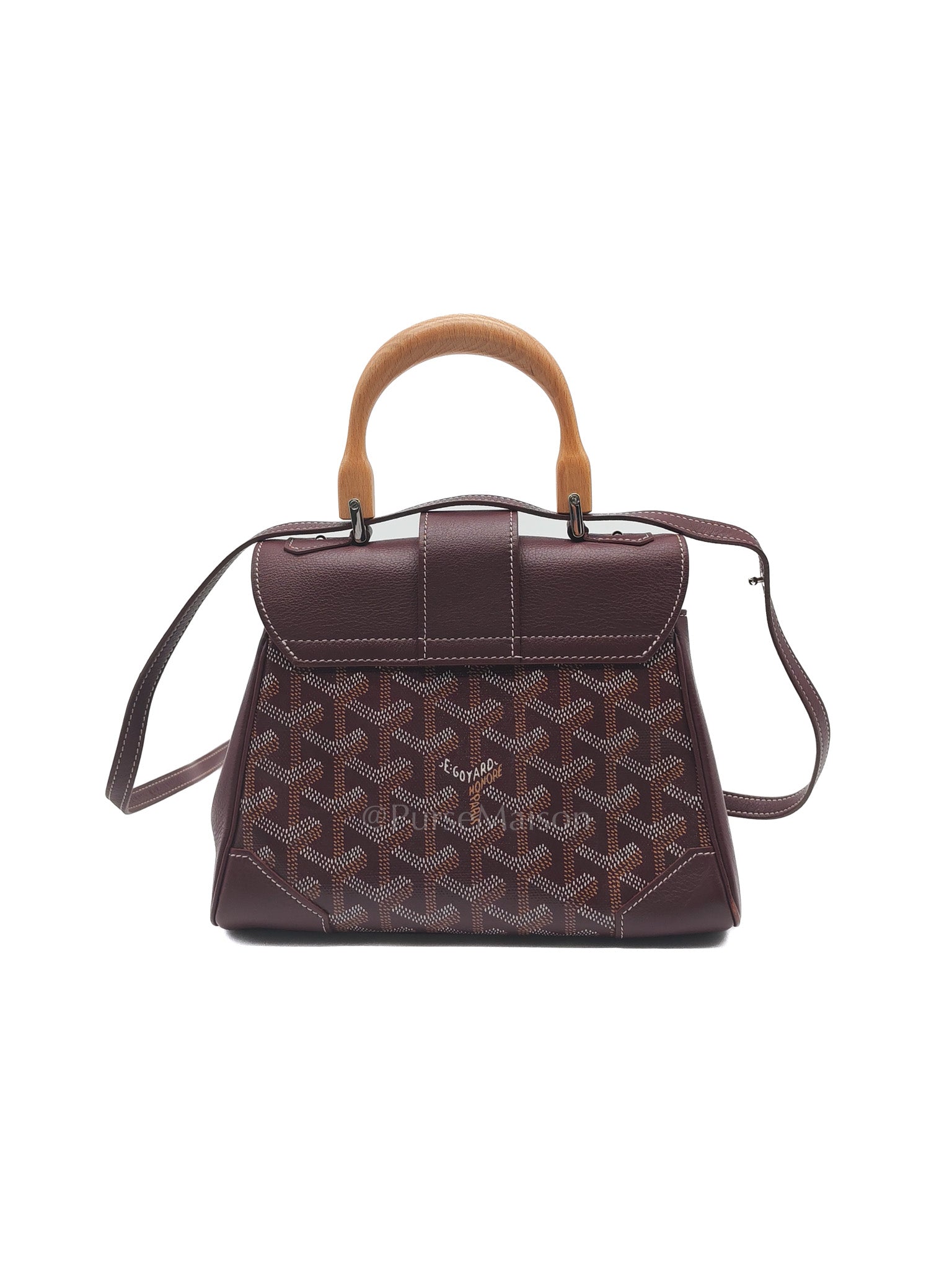 Sac Mini Saigon Souple Bag in Burgunndy Goyardine Canvas | Purse Maison Luxury Bags Shop