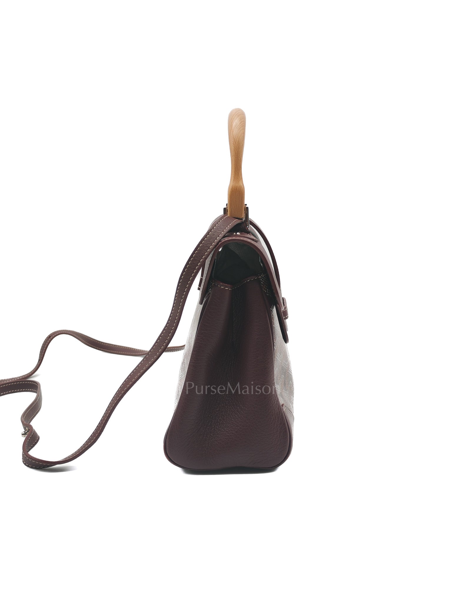 Sac Mini Saigon Souple Bag in Burgunndy Goyardine Canvas | Purse Maison Luxury Bags Shop