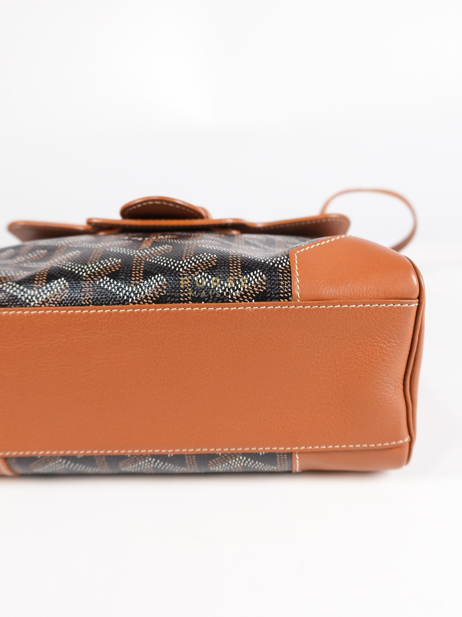 Sac Mini Saigon Souple Bag in Tan & Black Goyardine Canvas | Purse Maison Luxury Bags Shop