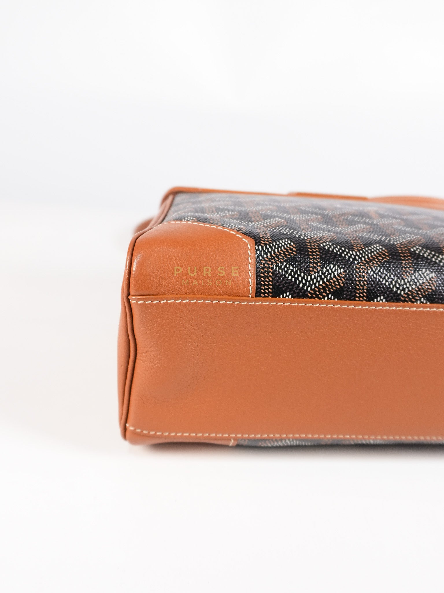 Sac Mini Saigon Souple Bag in Tan & Black Goyardine Canvas | Purse Maison Luxury Bags Shop