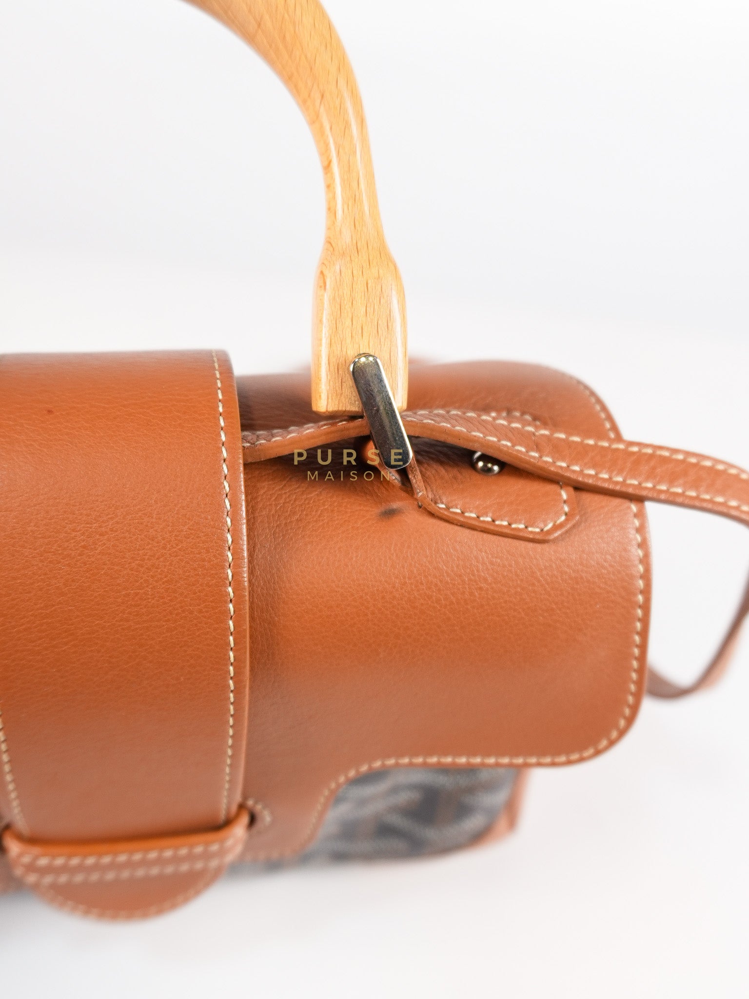 Sac Mini Saigon Souple Bag in Tan & Black Goyardine Canvas | Purse Maison Luxury Bags Shop