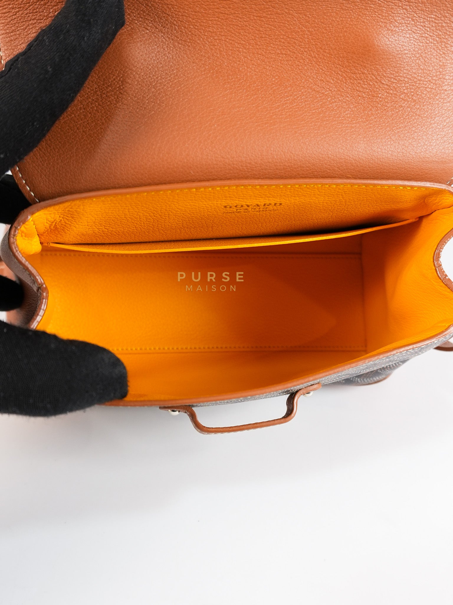 Sac Mini Saigon Souple Bag in Tan & Black Goyardine Canvas | Purse Maison Luxury Bags Shop